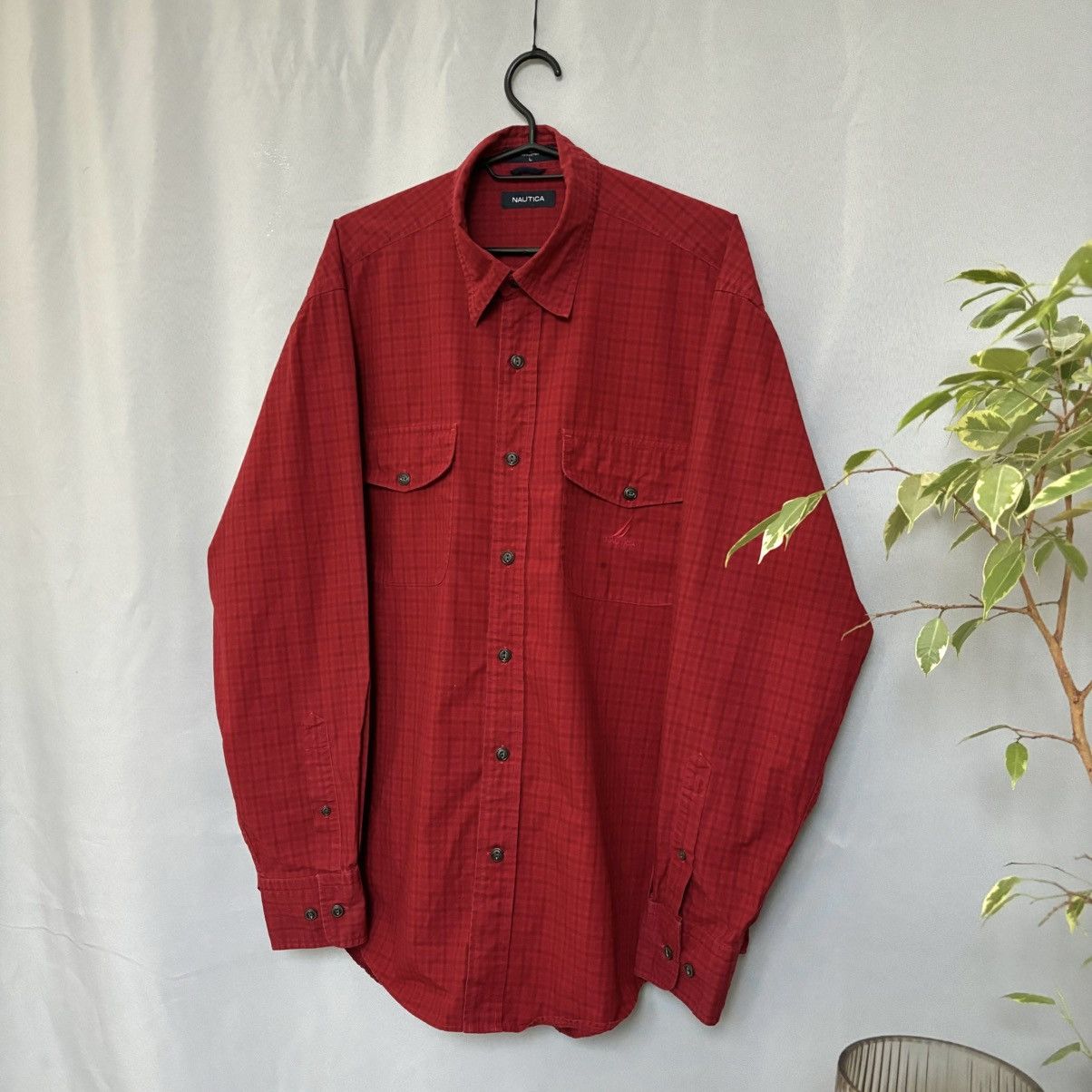 Nautica Nautica shirt button up red large vintage rare Size US L / EU 52-54 / 3 - 1 Thumbnail