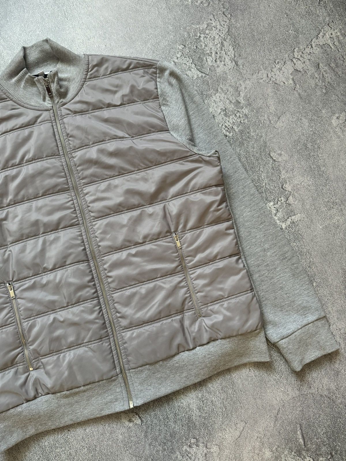 Reiss Reiss XL zip quilted gray jacket technical long sleeve Size US XL / EU 56 / 4 - 6 Thumbnail