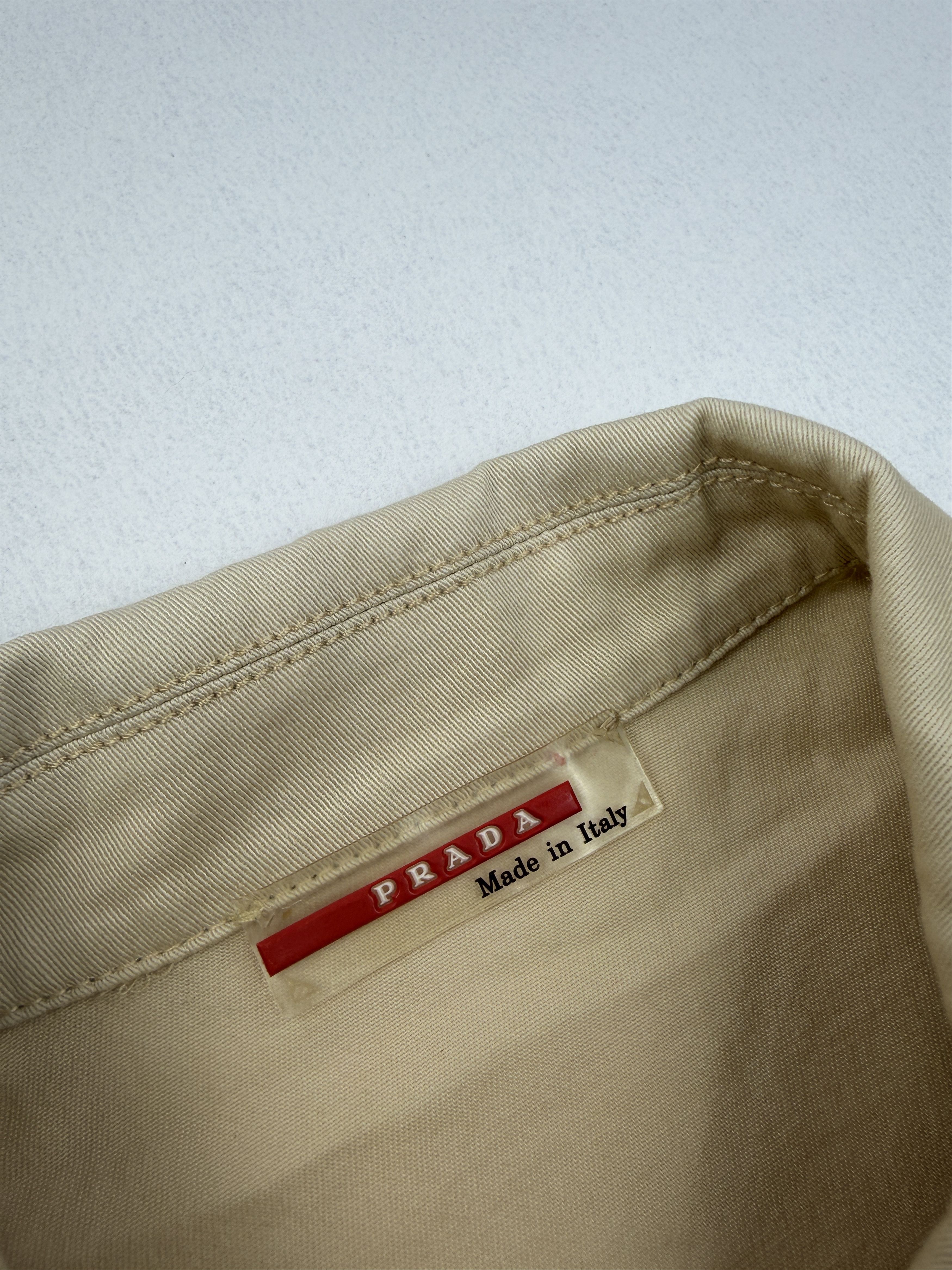 Prada Vintage 00s Prada Beige Full Zip Blazer Shirt Size L / US 10 / IT 46 - 8 Thumbnail