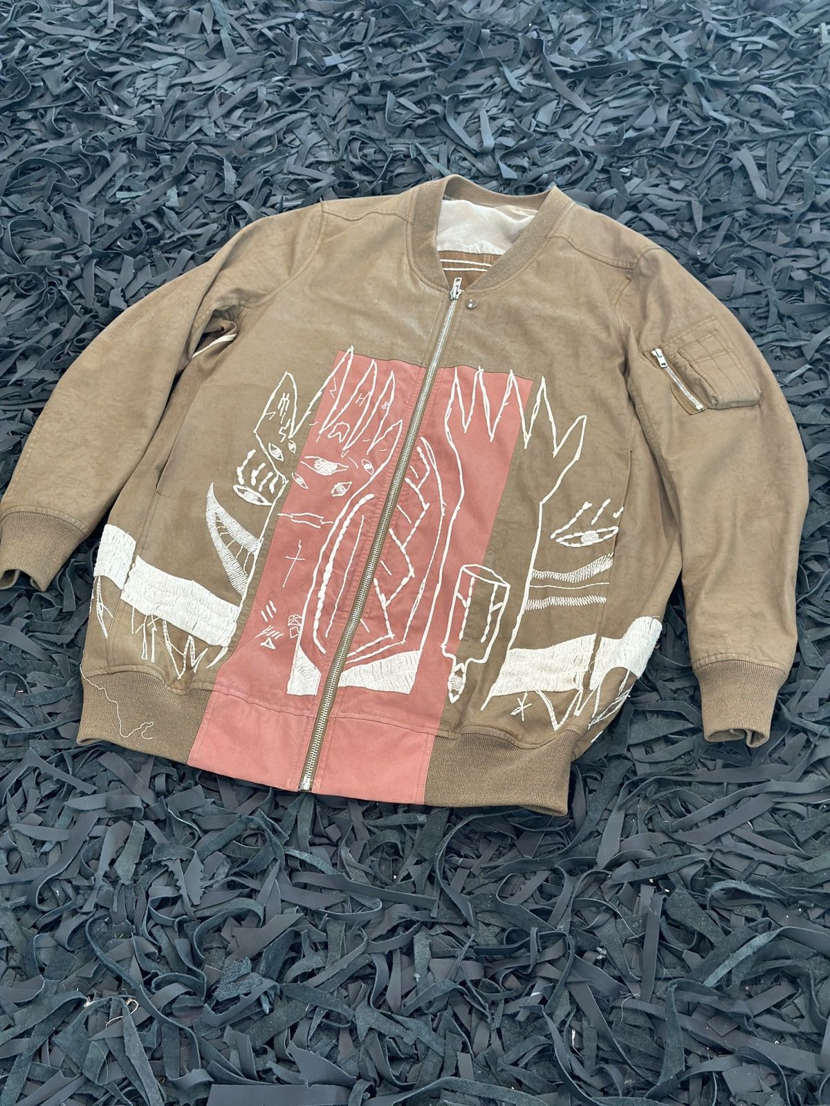 Rick Owens Rick Owens SS15 Faun Runway Messiah Embroided Long Bomber Size US XL / EU 56 / 4 - 1 Thumbnail