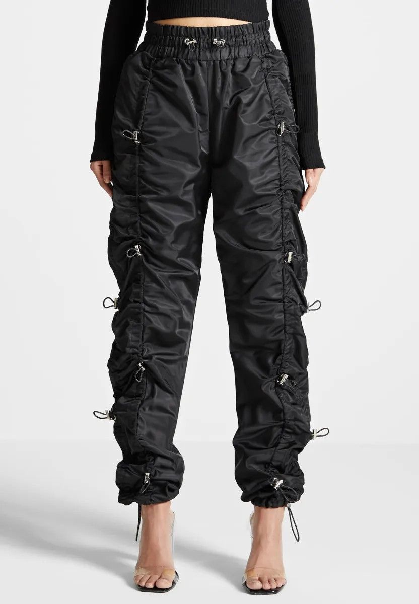 Maniere De Vior Maniere De Voir Nylon Bungee Ruched Cargo Pants - Black Size 28" / US 6 / IT 42 - 1 Thumbnail
