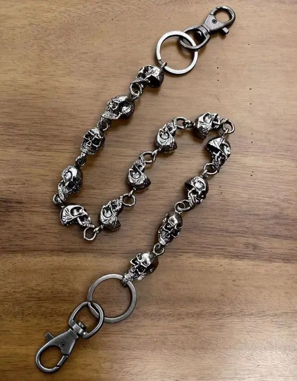 VIBE Retro Goth Skull Wallet Jeans Chain Size ONE SIZE - 7 Thumbnail