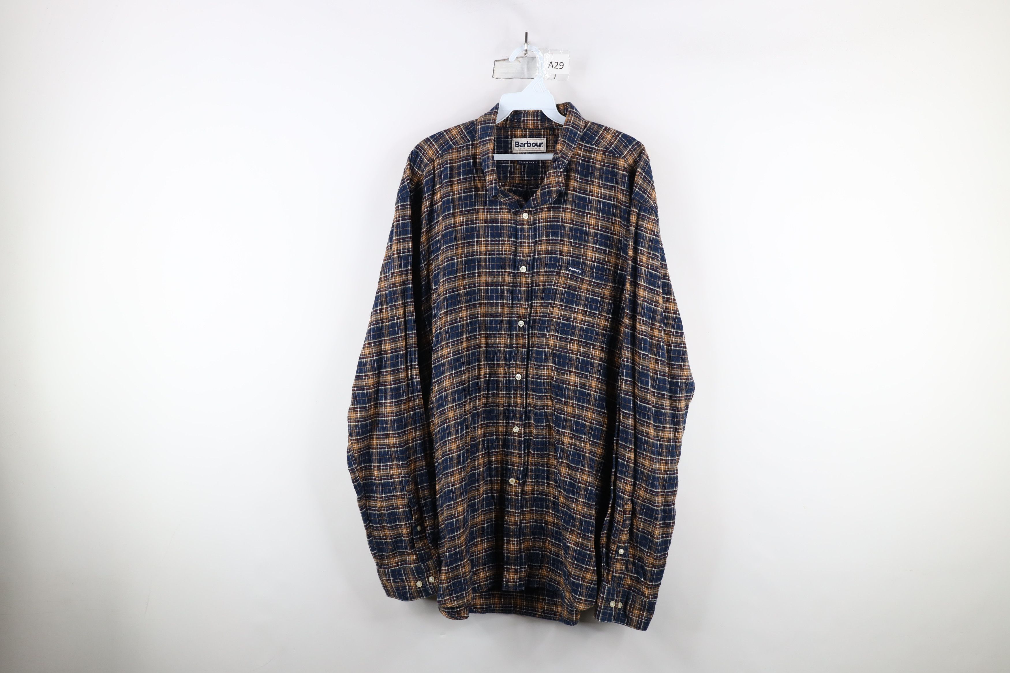 Barbour × Vintage Vintage Barbour Fit Collared Flannel Button Down Shirt Size US XXL / EU 58 / 5 - 1 Thumbnail
