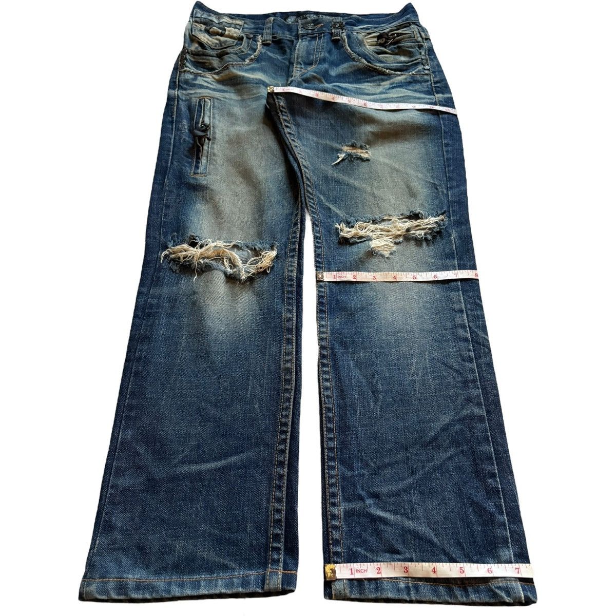Dsquared2 Vintage Red Pepper Rusty Mud Wash Tactical Rip Jeans Size US 31 - 16 Thumbnail