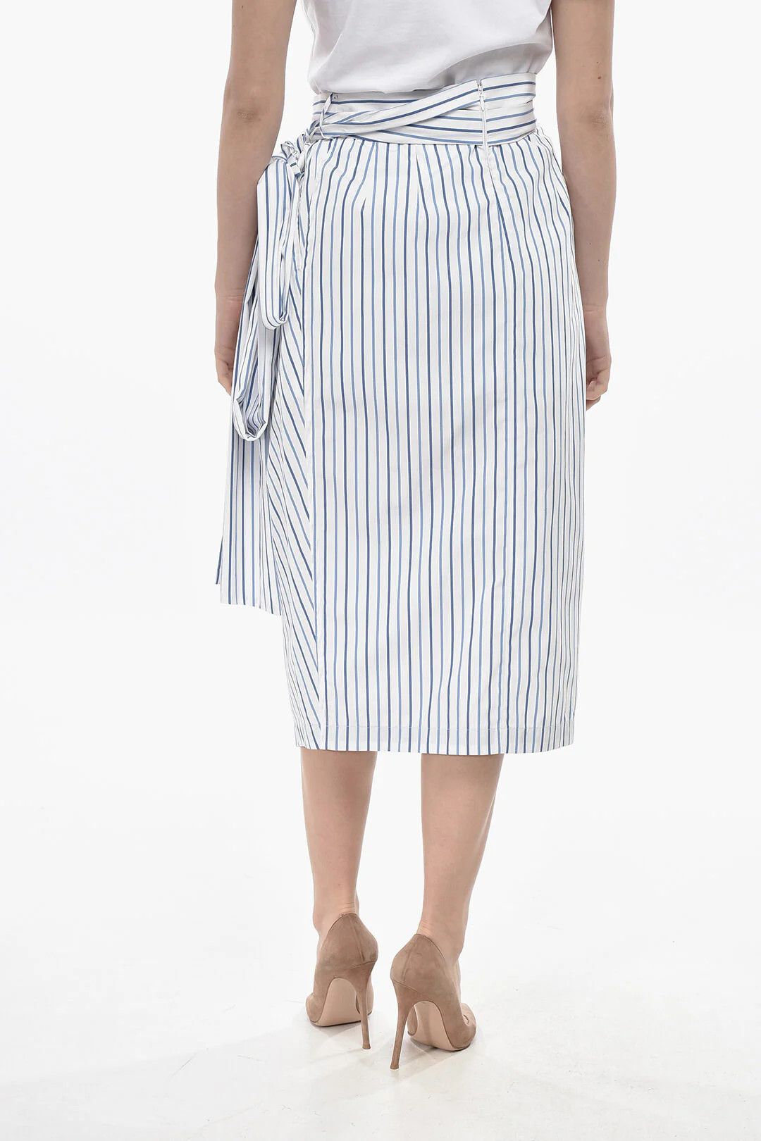 Dries Van Noten og1mm0426 Midi Wrap Skirt in Light Blue Size 27" / US 4 / IT 40 - 2 Thumbnail