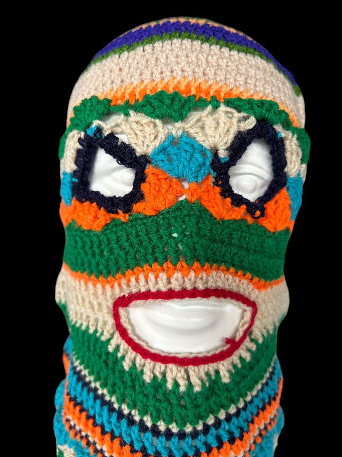 Japanese Brand × Kapital × Vintage Very Rare Crochet Knitted Handmade Balaclava Masked ☠️☠️ Size ONE SIZE - 8 Thumbnail