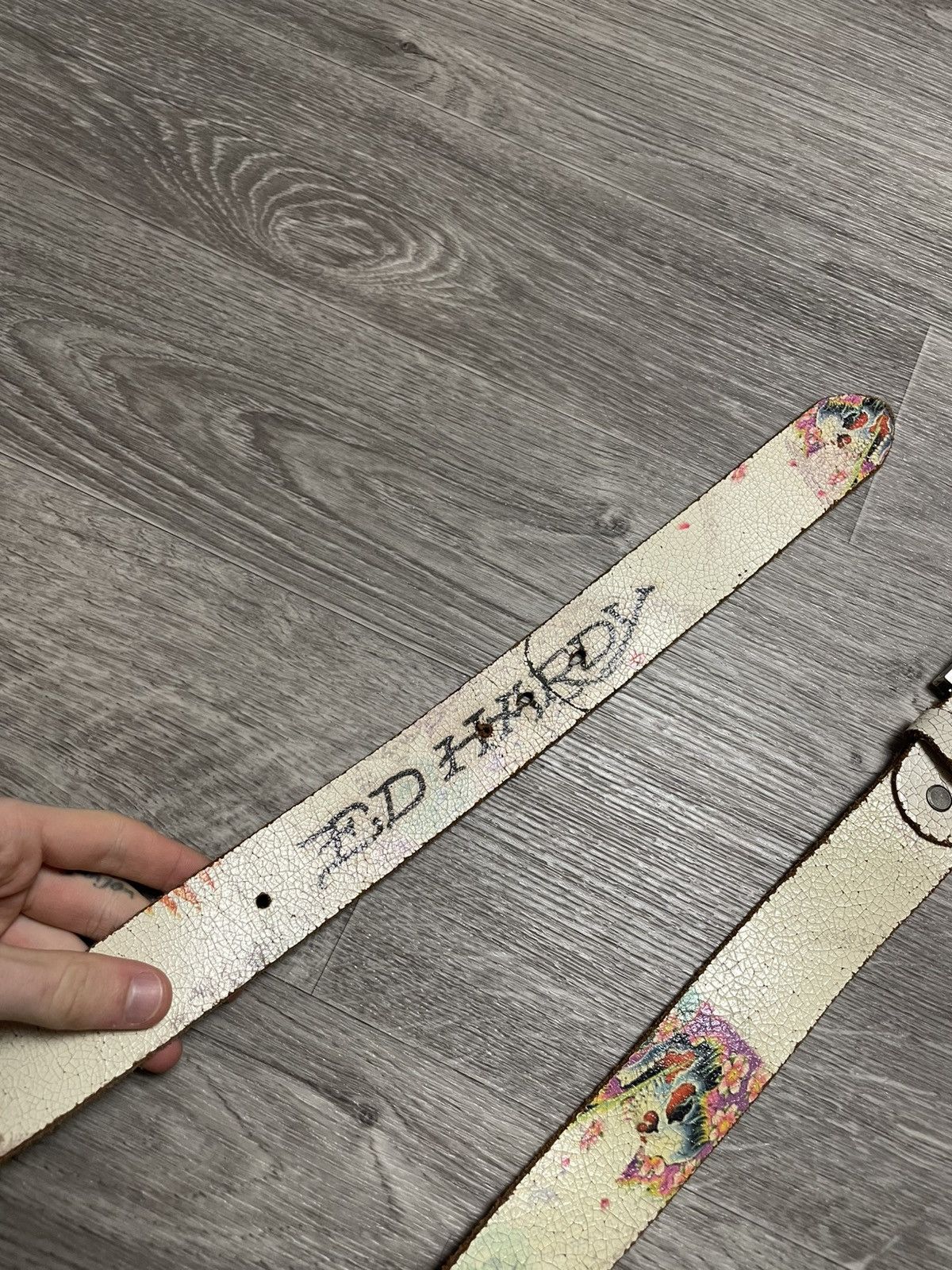 Ed Hardy Vintage Ed Hardy Tattoo Graphic Leather Belt Y2K Size ONE SIZE - 15 Thumbnail