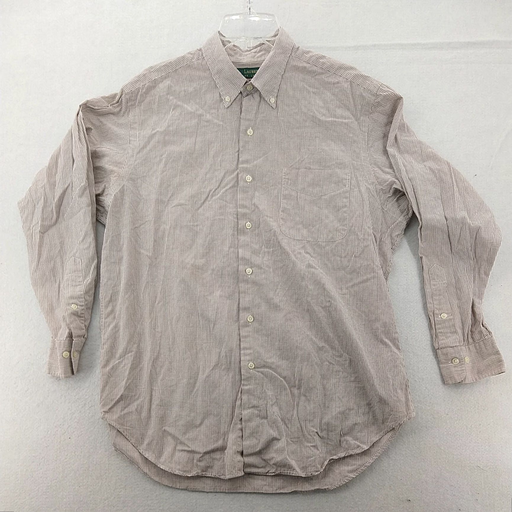 Ralph Lauren Lauren Ralph Lauren Plaid Button-Up Shirt XL 16 Beige Men Long Sleeve Button-Up Shirt Size 42R - 2 Thumbnail