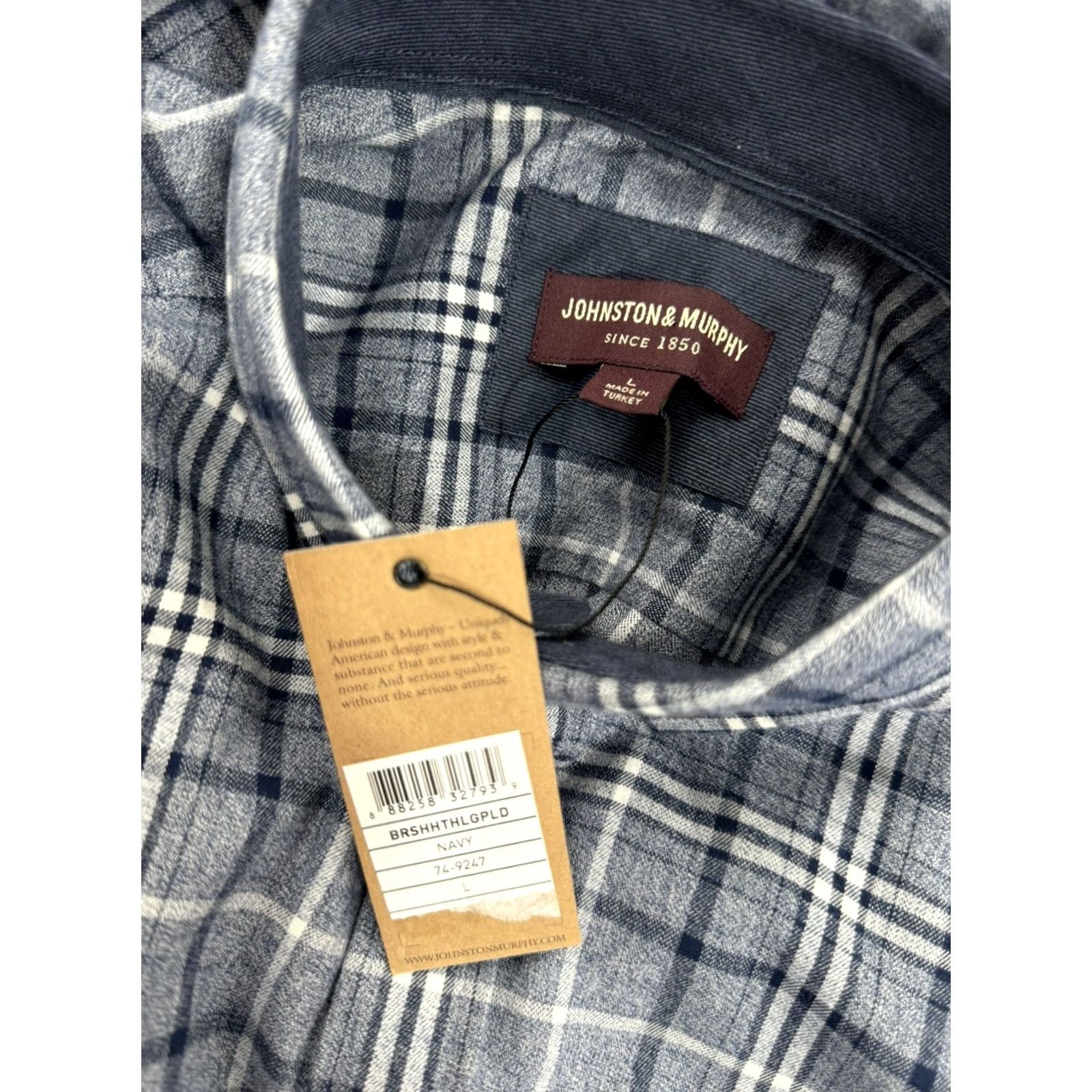 Johnston & Murphy JOHNSTON & MURPHY / NEW w TAG - Mens Plaid Lightweight Flannel L Shirt Size US L / EU 52-54 / 3 - 6 Thumbnail