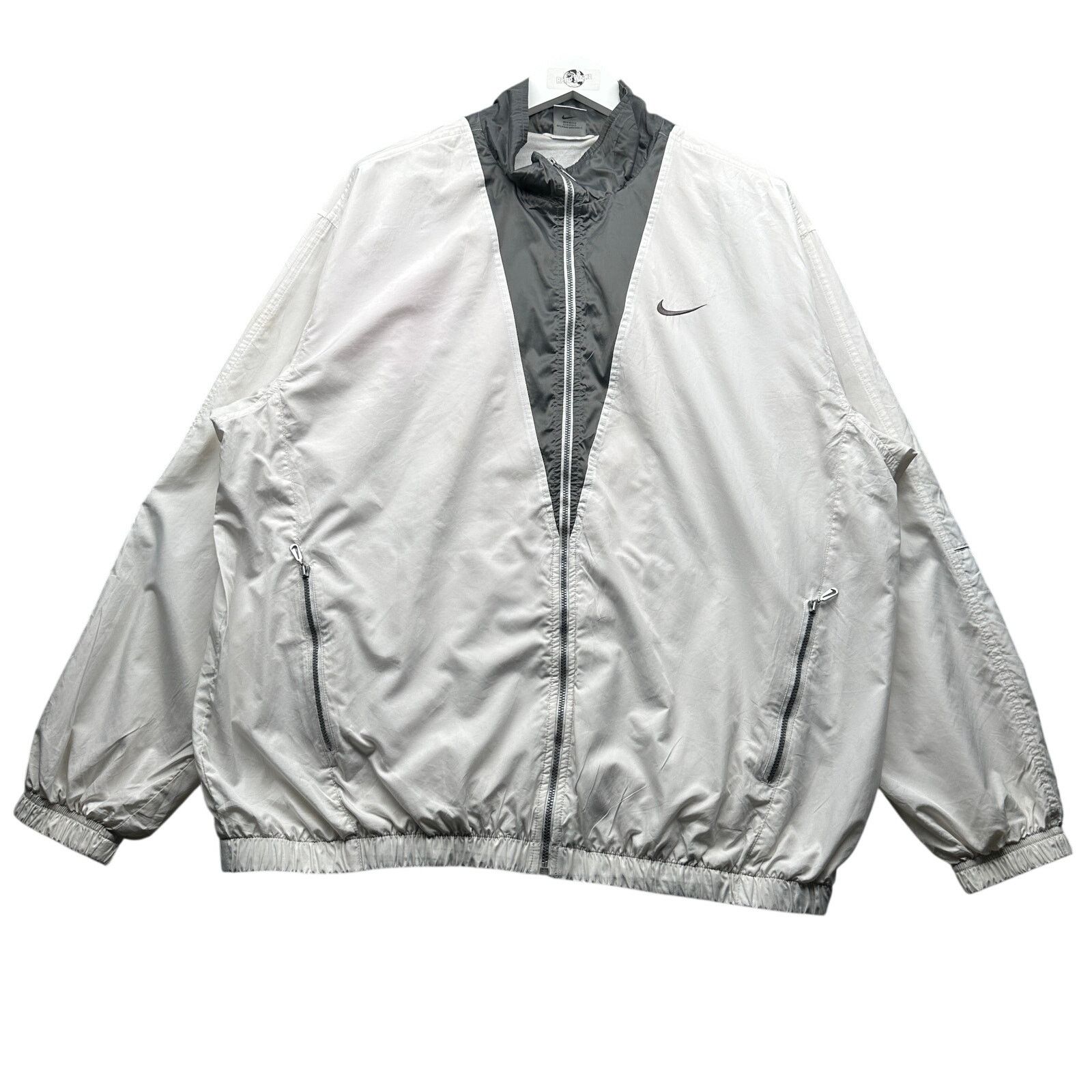Nike Vintage Y2K Nike Windbreaker Jacket Womens XXL White Gray Size XXL / US 16-18 / IT 52-54 - 1 Thumbnail