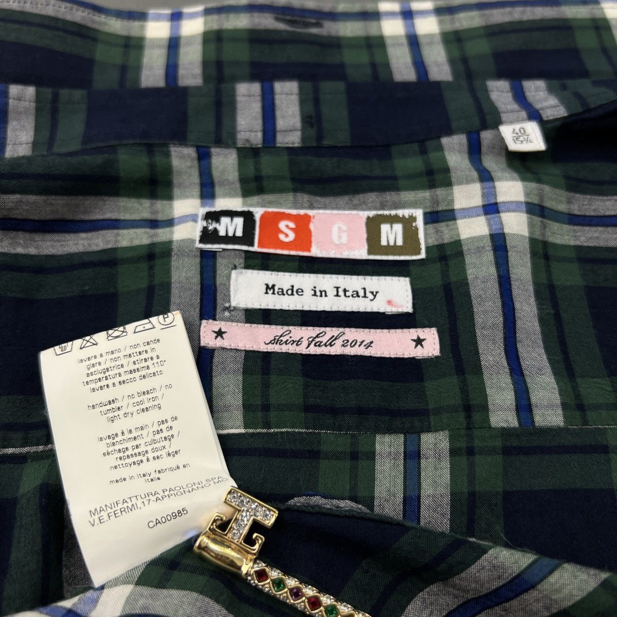 MSGM MSGM Viscose Tartan Shirt Made in Italy Size US M / EU 48-50 / 2 - 11 Thumbnail