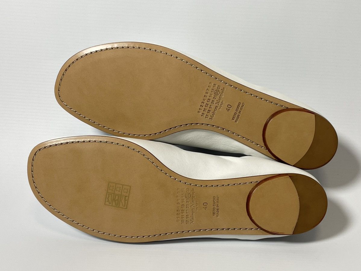 Maison Margiela S/S 21 White Leather Ballet Pump Loafers Size US 10 / IT 40 - 12 Thumbnail