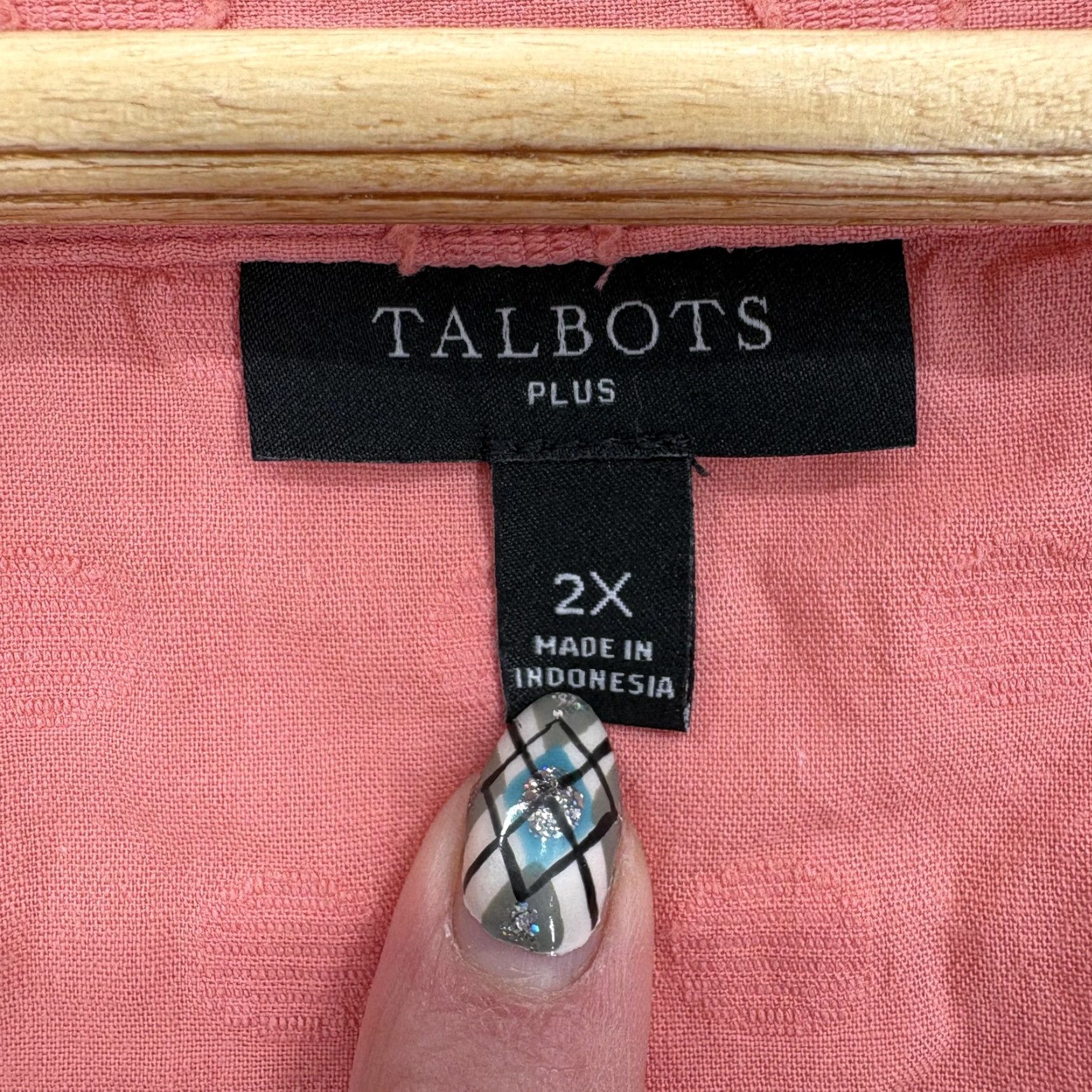 Talbots Talbots Shirt Womens 2X Pink Polka Dot Square Neck Tunic Boho Cotton Feminine Size XXL / US 16-18 / IT 52-54 - 4 Thumbnail