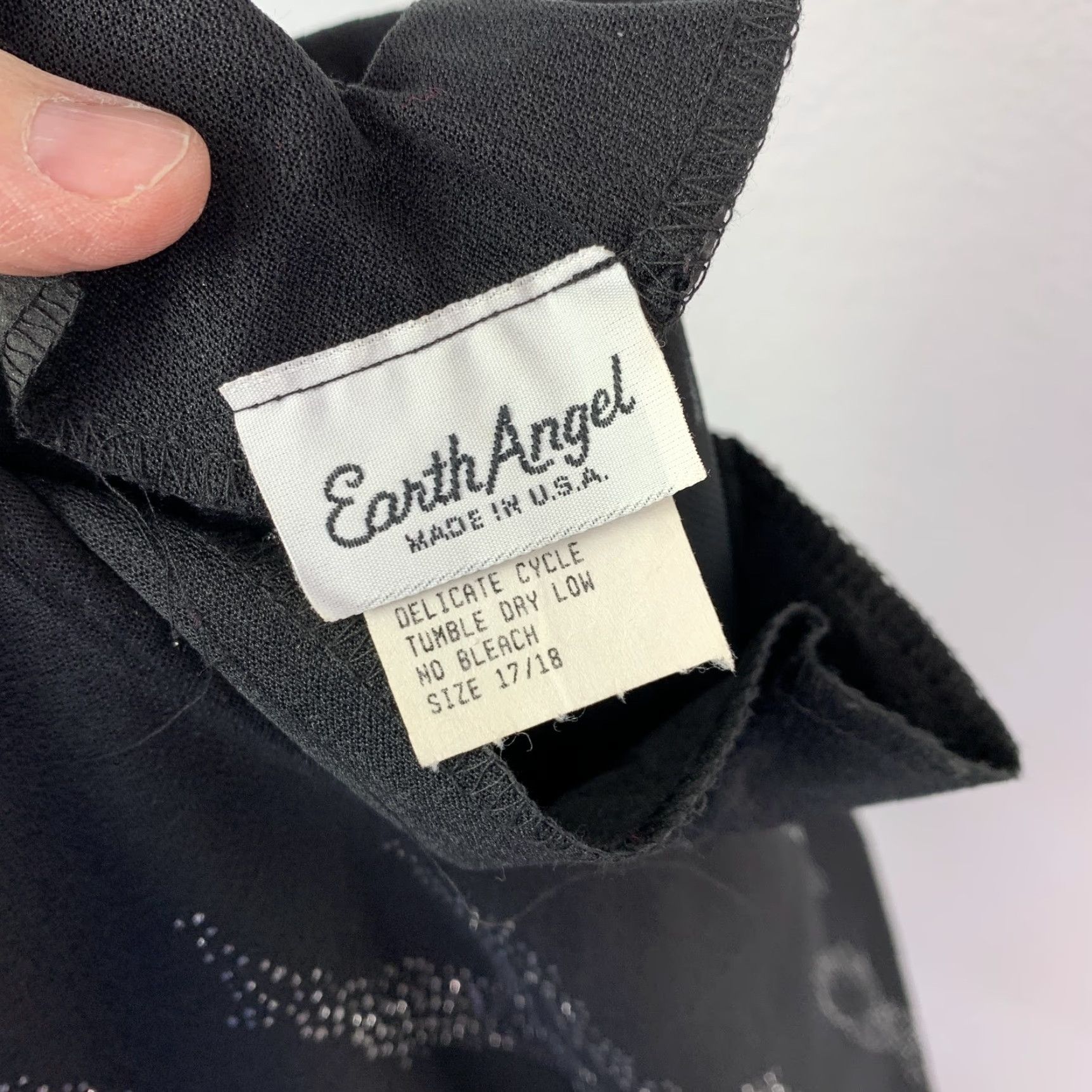 Vintage VINTAGE Earth Angel Dress Women's 17/18 Plus Overlay Geometric Dotted 80s Party Cocktail Long Sleeve Round Neck Knee Length Size XXL / US 16-18 / IT 52-54 - 7 Thumbnail