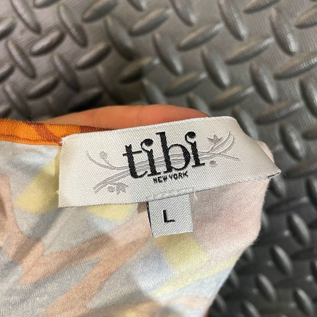 Tibi Tibi New York Dress Women Brown Multi Color Geometric One Shoulder Knee Length L Large Shirt? No. Size L / US 10 / IT 46 - 3 Thumbnail
