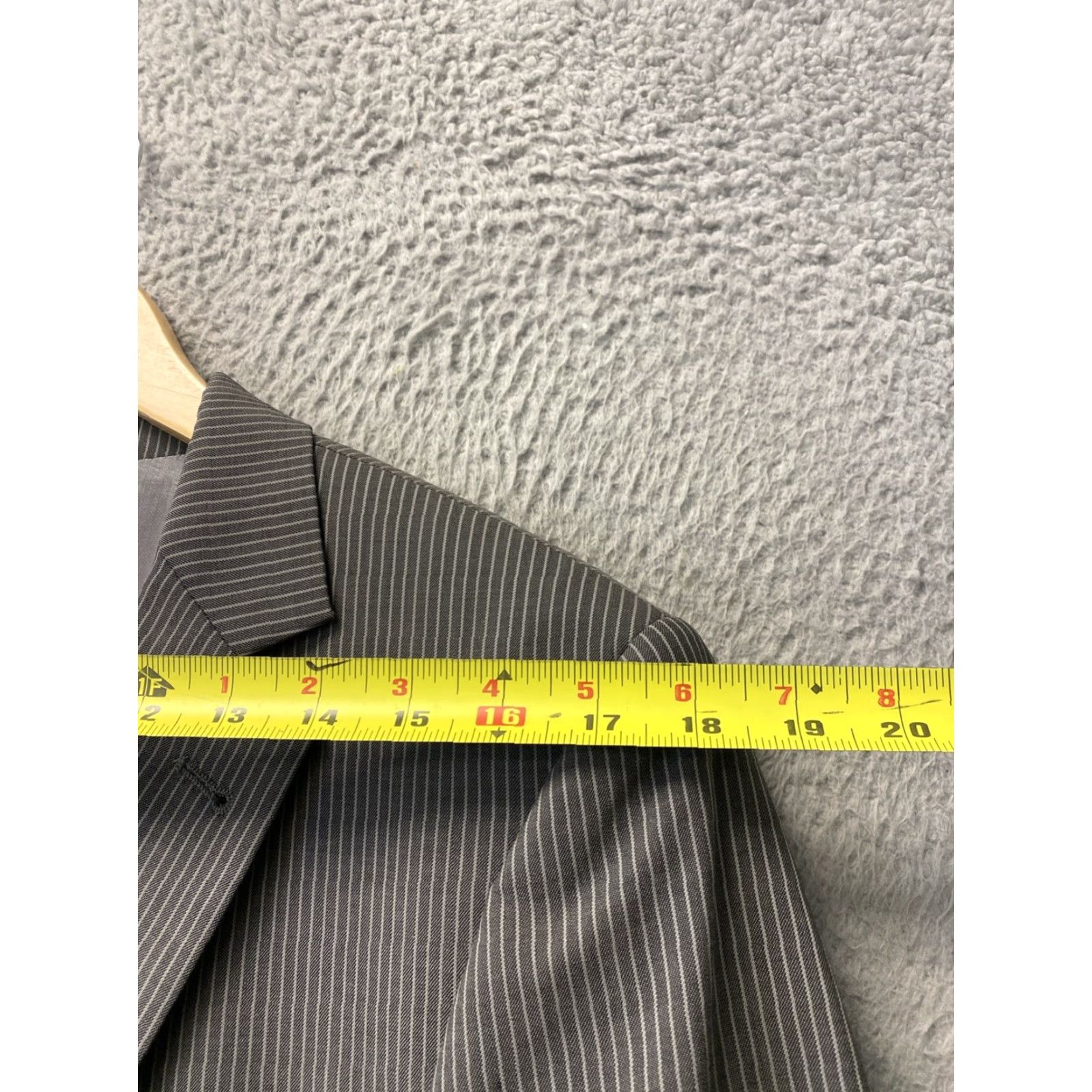 Vintage VINTAGE Van Gils Wool Suit 2 Piece Men's 40 Regular Gray Stripes Slim Fit Business Formal Wedding Size 40R - 5 Thumbnail
