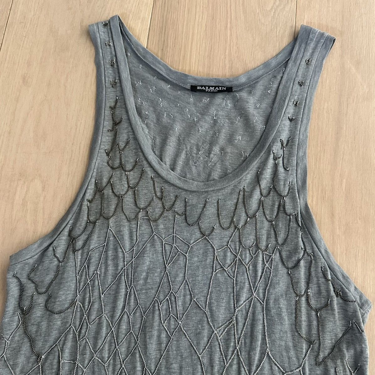 Balmain FW2009 Multi Chain Linen Tank Top Christophe Decarnin Era Size US M / EU 48-50 / 2 - 2 Thumbnail