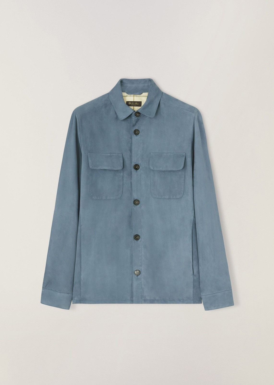 Loro Piana o1srvl11e0924 Suede Overshirt in Blue Size US S / EU 44-46 / 1 - 1 Thumbnail