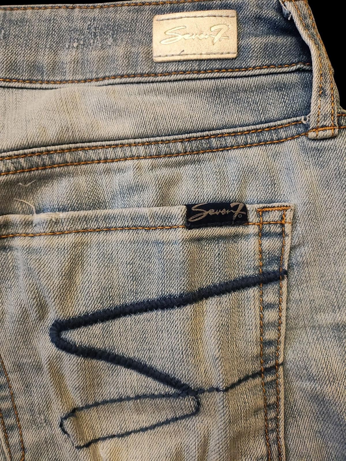 Seven 7 Seven7 Stylish Blue Denim Shorts - Size 6 Size 28" / US 6 / IT 42 - 6 Thumbnail