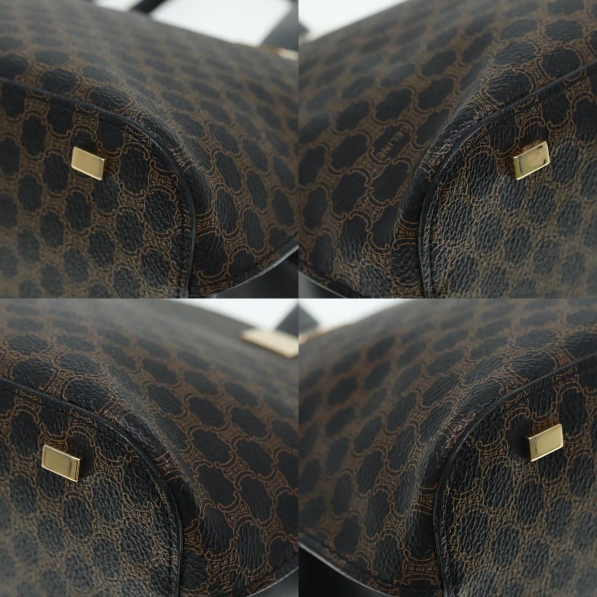 Celine CELINE Macadam Canvas Hand Bag Pvc Black Size ONE SIZE - 10 Thumbnail
