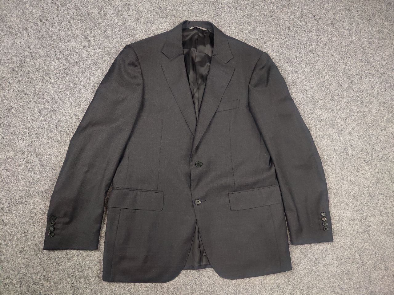 Canali Canali Italy Design 2 button Business Classic Suit Gray wool Size 50R - 2 Thumbnail