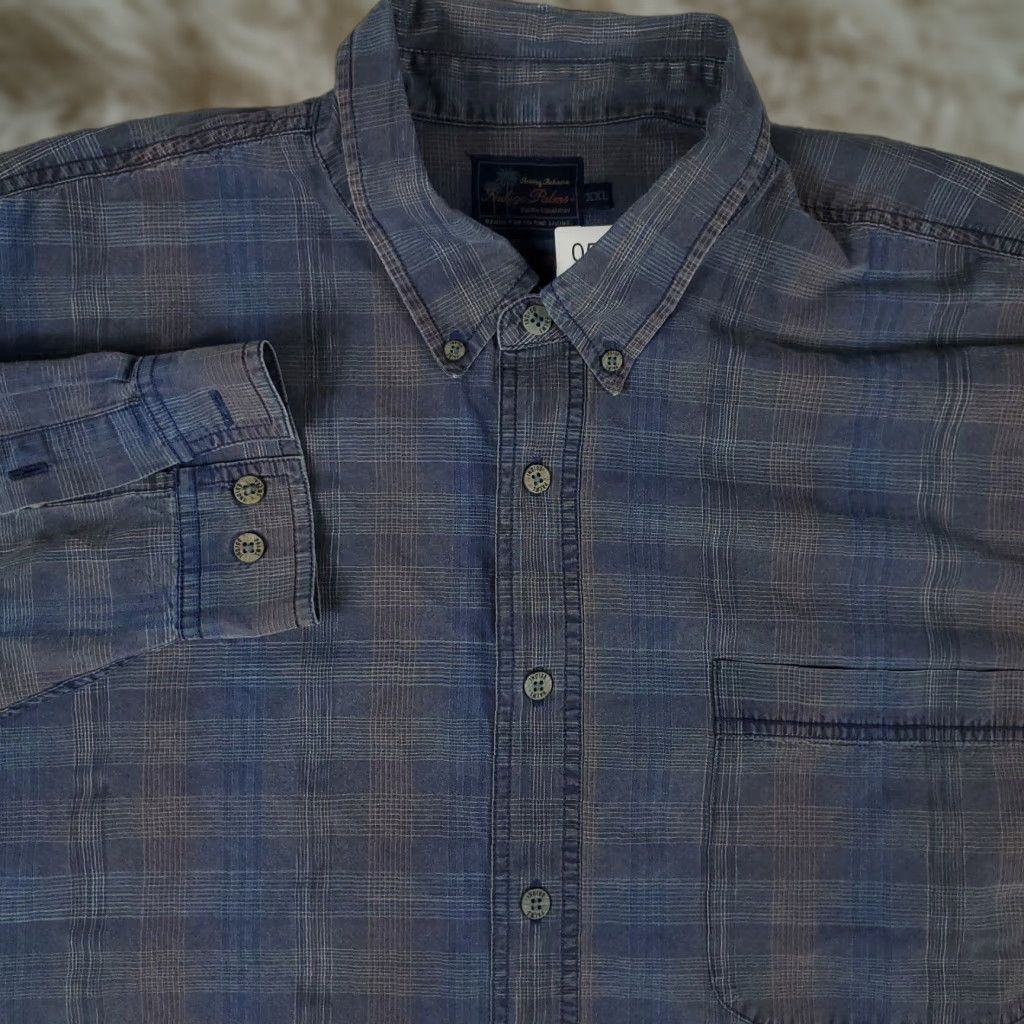 Tommy Bahama Tommy Bahama Blue Plaid Button-Up Shirt Mens Medium Long Sleeve Casual Size US M / EU 48-50 / 2 - 1 Thumbnail
