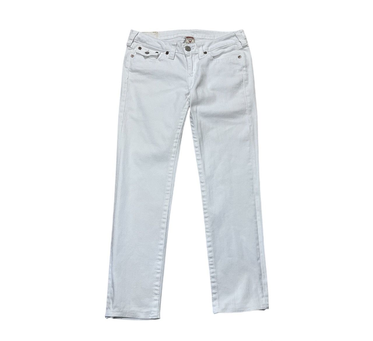True Religion × Vintage Vintage True Religlion y2k white denim jeans low waist slim Size US 30 / EU 46 - 2 Thumbnail