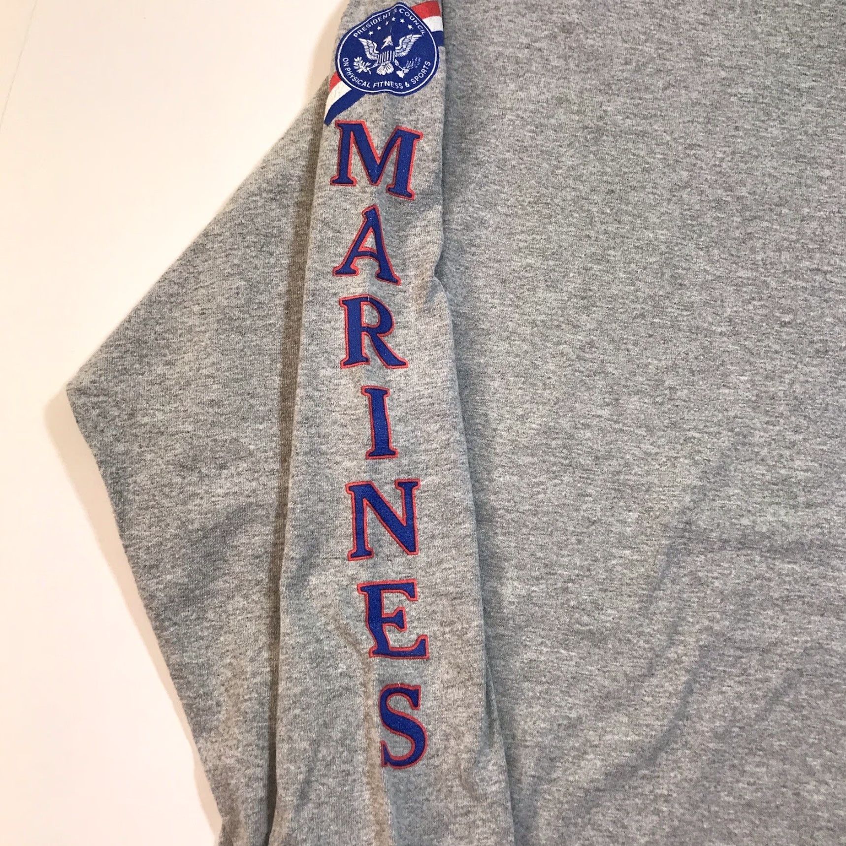 Lee VINTAGE 90s Lee Marine Corps Marathon Shirt Long Sleeve Mock Neck L Gray Embroidered Mens Size US L / EU 52-54 / 3 - 5 Thumbnail
