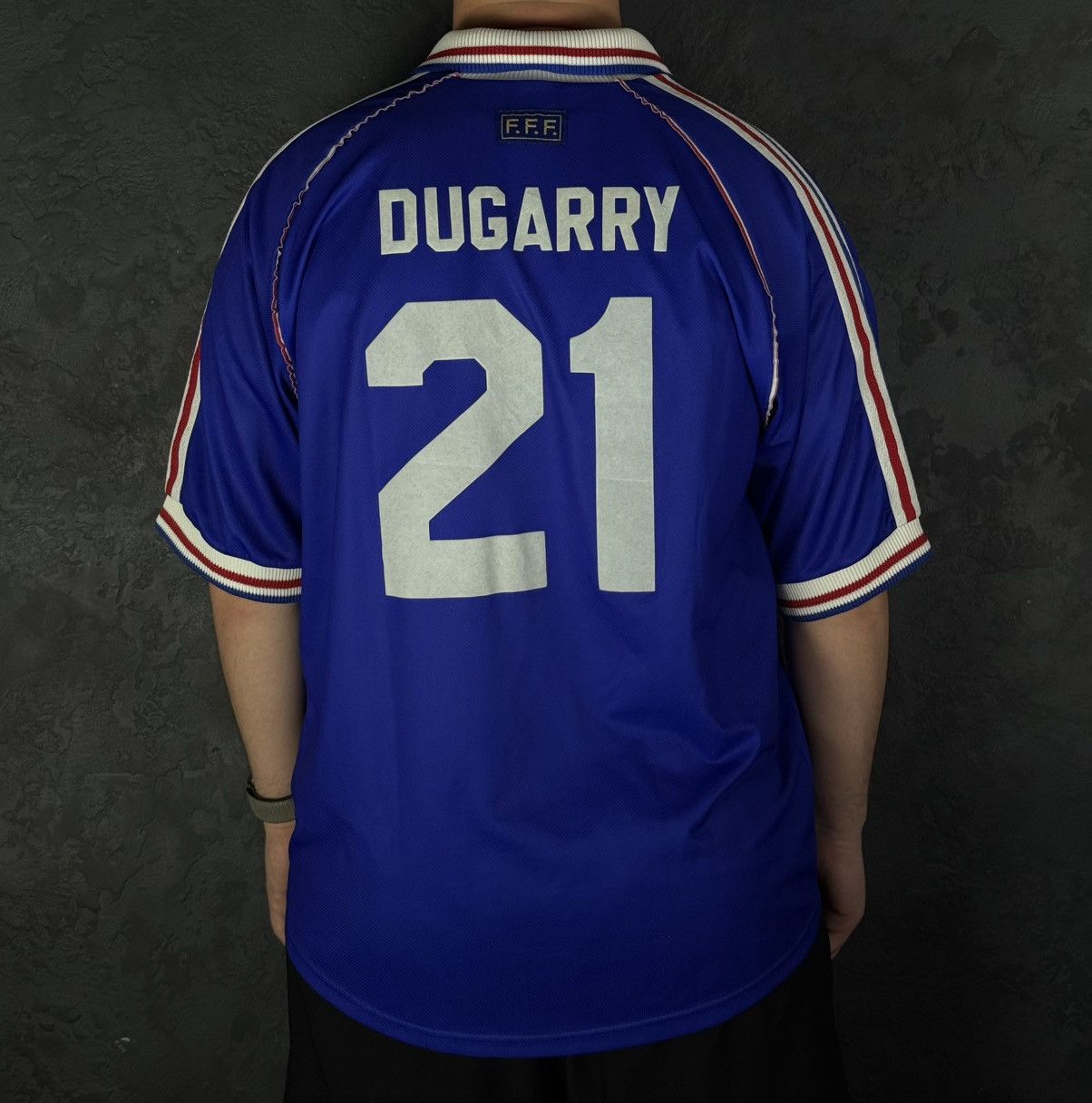 Vintage Rare DUGARRY 21 France Football Shirt 1998/00 Size US XL / EU 56 / 4 - 3 Thumbnail