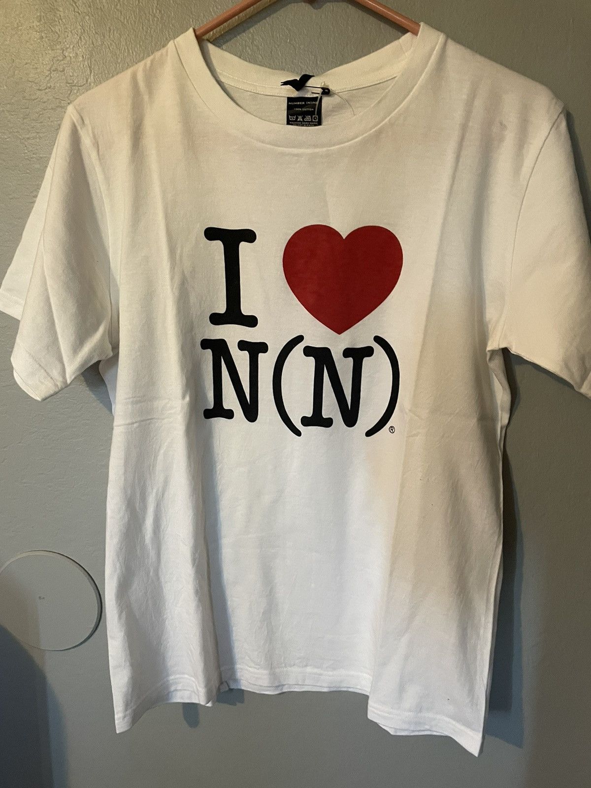 image of Number N Ine I Love (N)Nine Tee in White, Men's (Size Small)