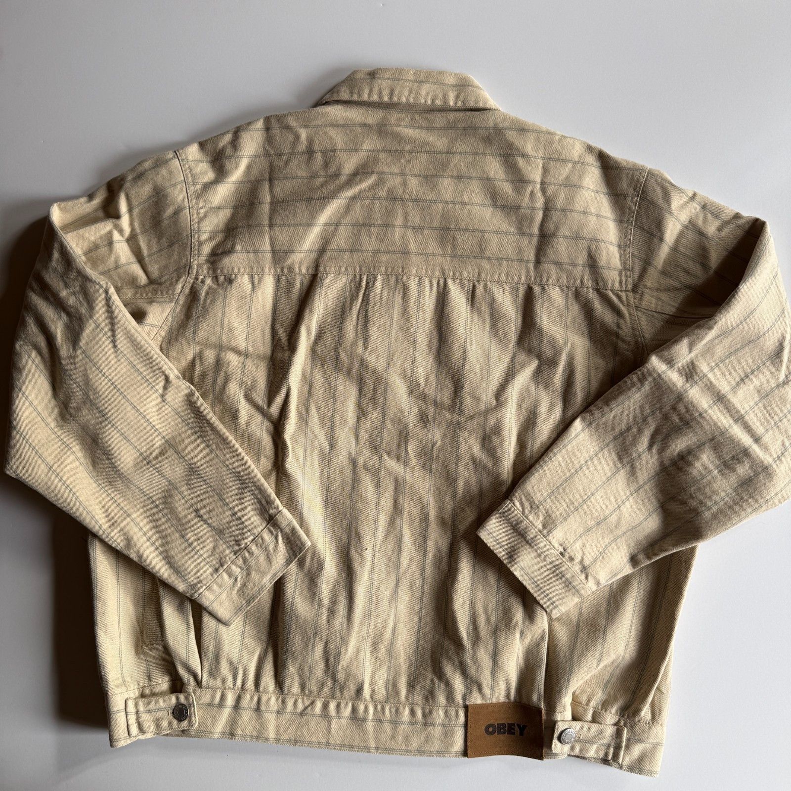 Obey Obey Stripe Zip-Up Jacket in Pelican Multi Beige Size US L / EU 52-54 / 3 - 8 Thumbnail