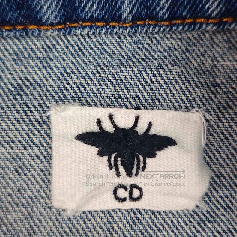 Dior Dior Washed blue embroidered bee denim jacket Size XXS / US 00 / IT 34 - 5 Thumbnail