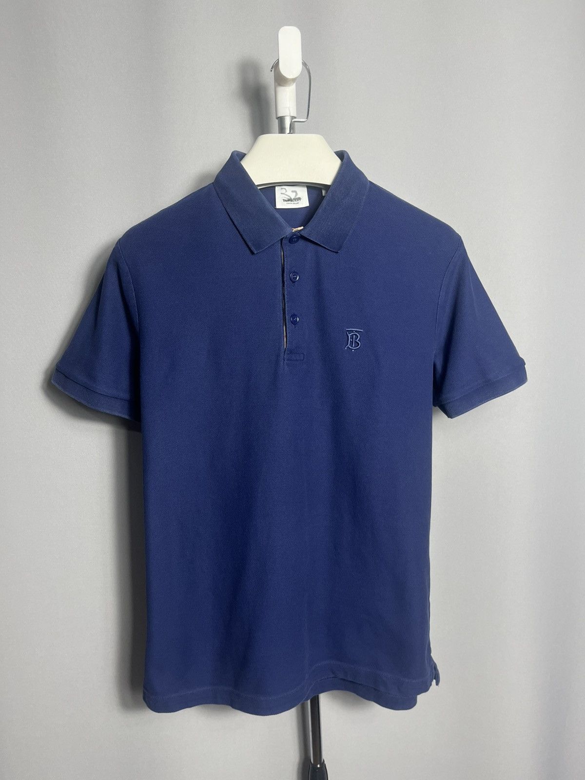 Burberry Burberry mens polo navy blue embroidered cotton shirt Size US M / EU 48-50 / 2 - 1 Thumbnail