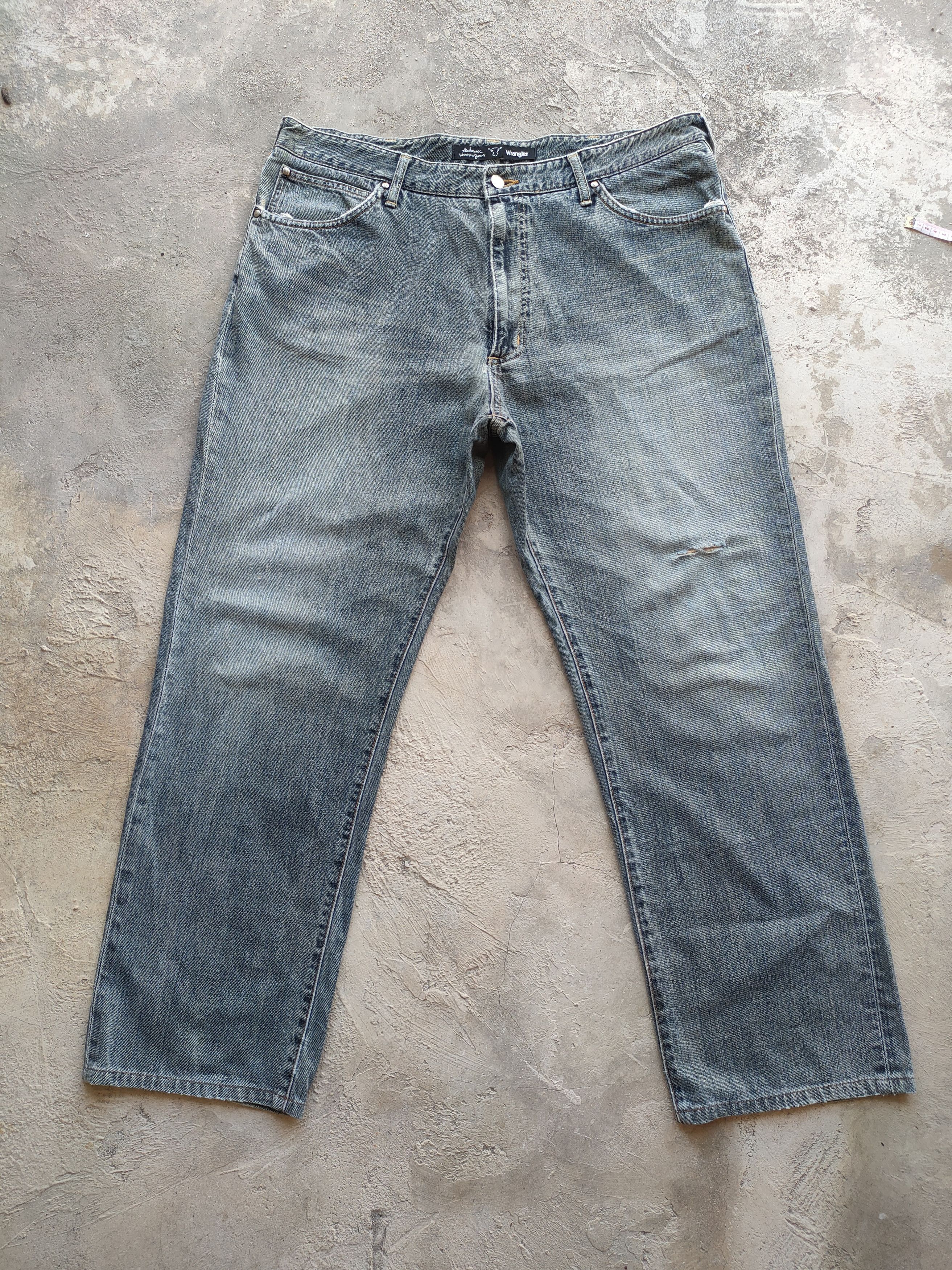 Jean × Vintage × Wrangler W38 VINTAGE WRANGLER FADED DISTRESSED JEANS PANTS Size US 38 / EU 54 - 2 Thumbnail