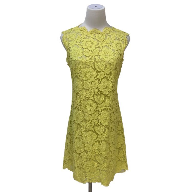 Valentino Valentino Yellow Lace Midi Dress Size 40 Size S / US 4 / IT 40 - 1 Thumbnail