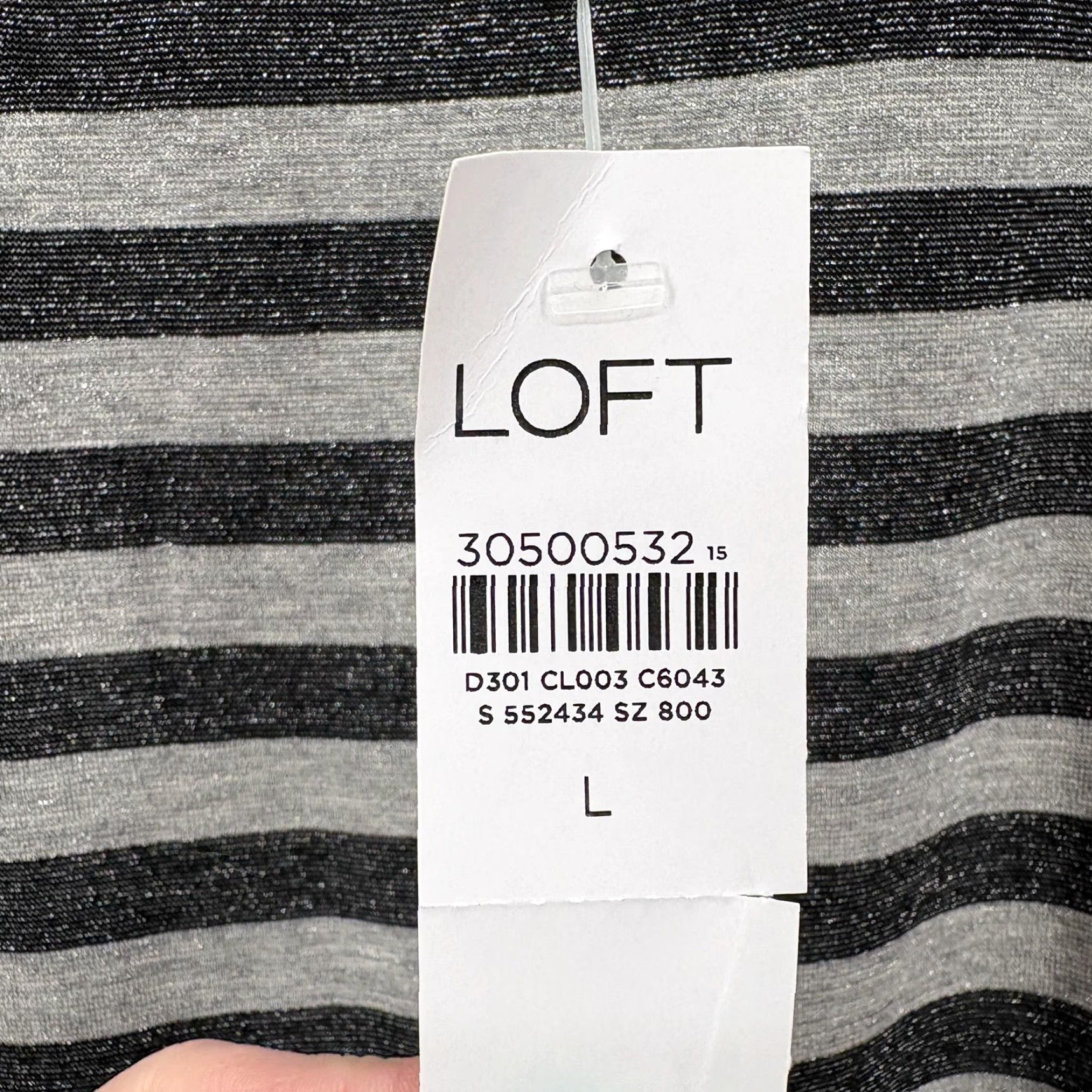 Loft LOFT Shirt Womens Large Gray Metallic Stripe Cowl Neck Long Sleeve Top NWT Size L / US 10 / IT 46 - 5 Thumbnail