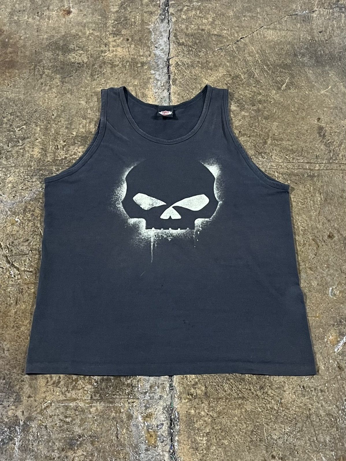 Harley Davidson × Vintage Crazy Y2K Harley Davidson Grunge Biker Skull Sleeveless Tee Size US XL / EU 56 / 4 - 1 Thumbnail