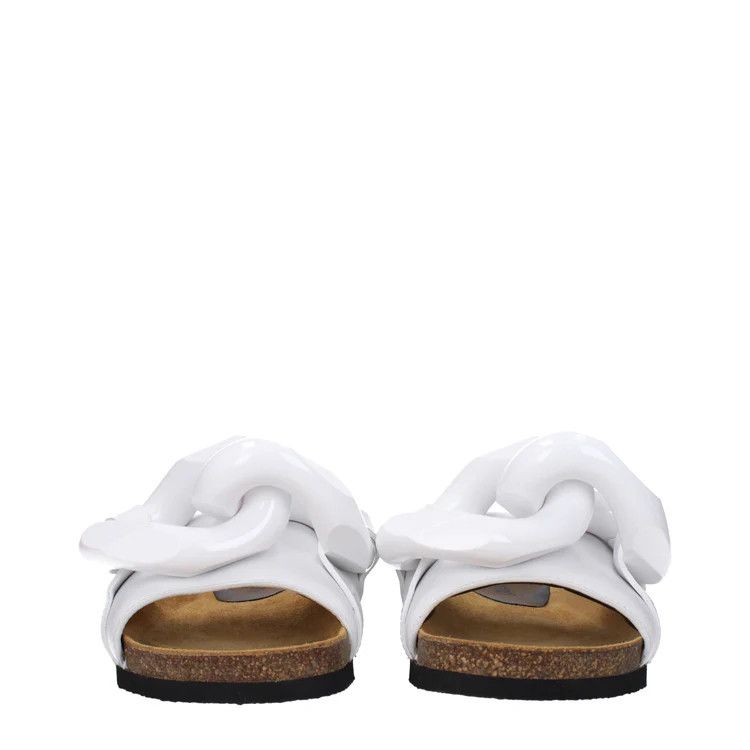 JW Anderson ob1o1e1124 Leather Slippers in White Size US 7 / IT 37 - 3 Thumbnail