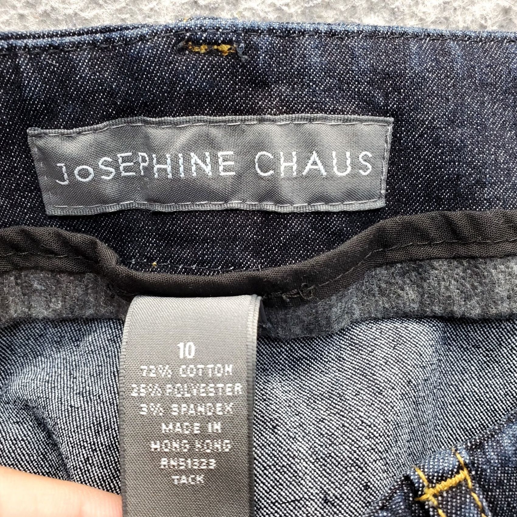 Vintage Josephine Chaus Jeans Capri Womens 10 Blue Denim High Rise Wide Leg 5-Pocket Stretch Cotton Size 32" / US 10 / IT 46 - 7 Thumbnail