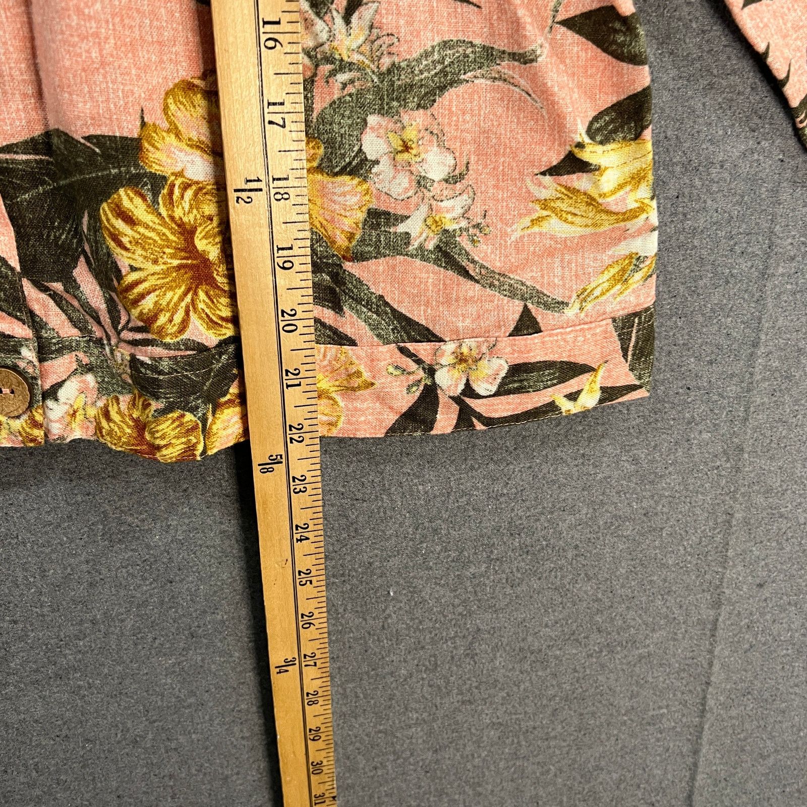 Denim & Co. Denim & Co. Naturals Printed Linen Blend Jean Jacket Coral Size S / US 4 / IT 40 - 6 Thumbnail