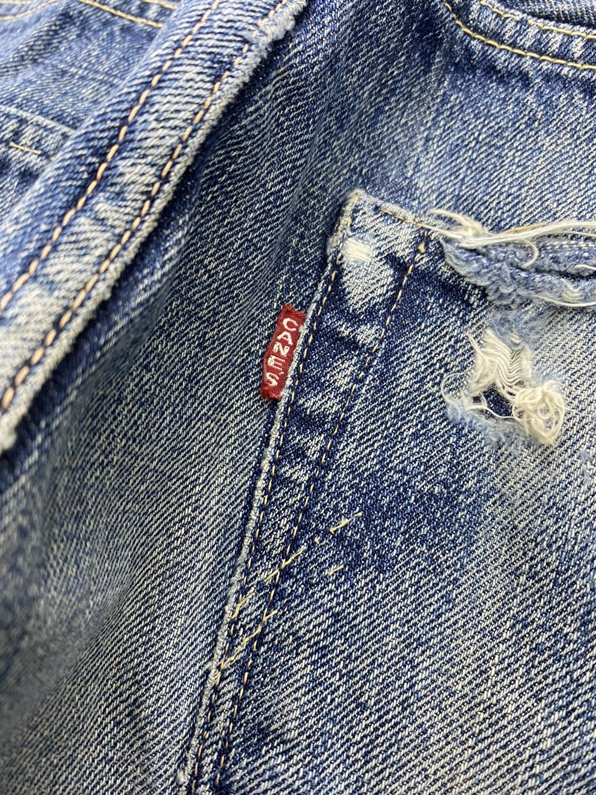 Sugar Cane 🇯🇵Vintage Sugar Cane 1947 Distressed Faded Selvedge Denim Size US 29 - 16 Thumbnail