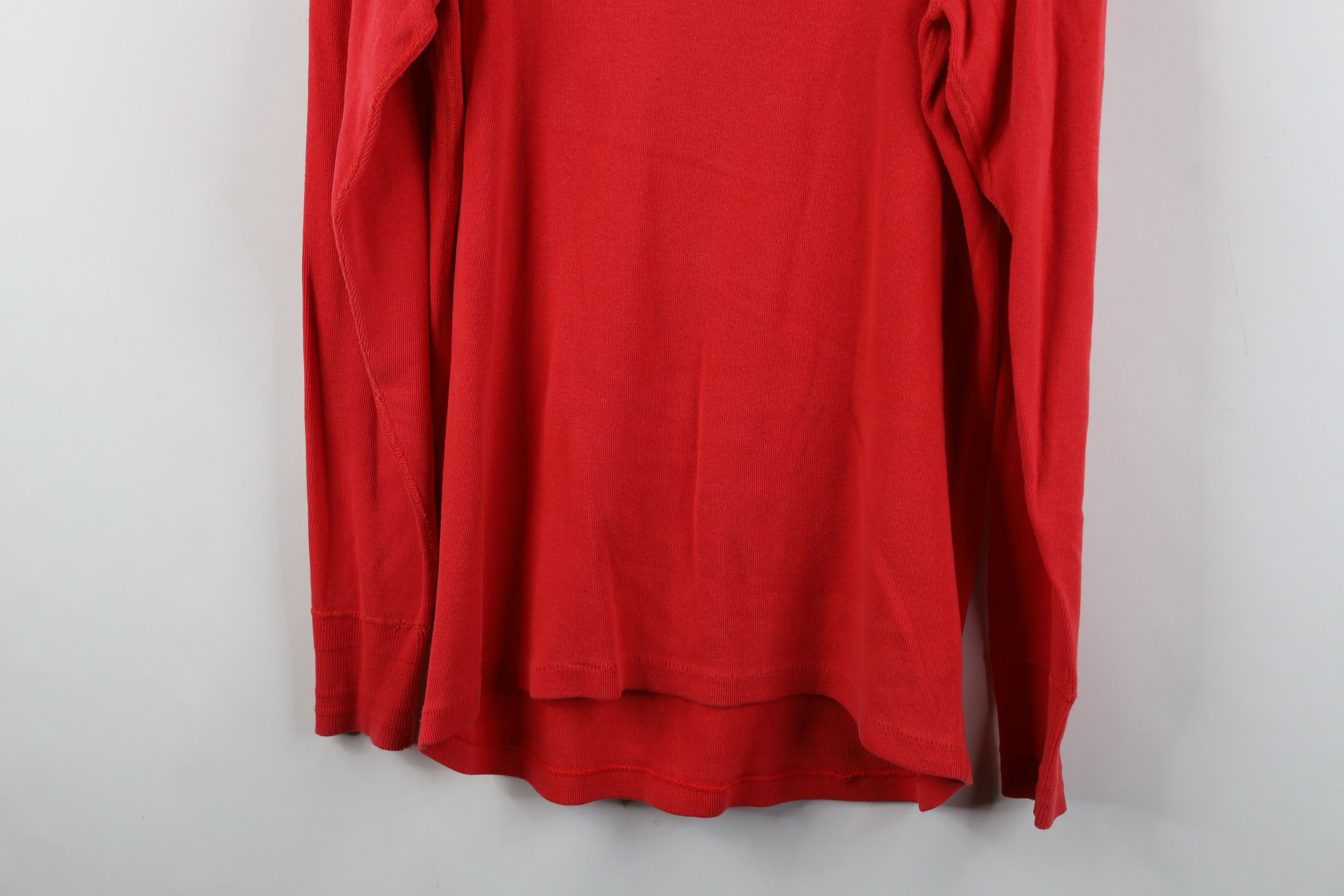 Gap Vintage 80s 90s Gap Ribbed Knit Henley T-Shirt Red Cotton Size US L / EU 52-54 / 3 - 13 Thumbnail