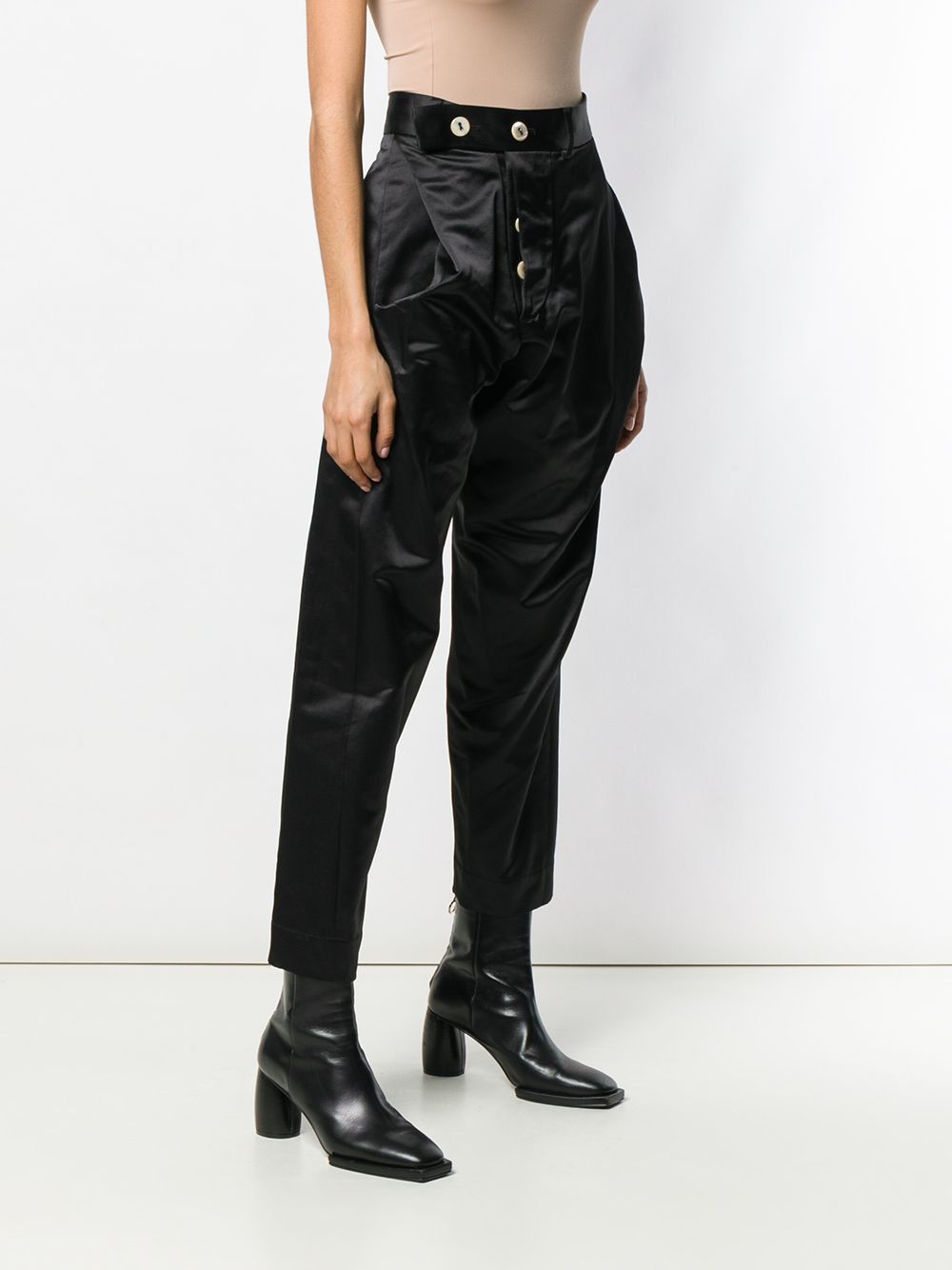Vivienne Westwood VIVIENNE WESTWOOD ANGLOMANIA 코튼 블렌드 비대칭 새틴 팬츠 Size 30" / US 8 / IT 44 - 5 Thumbnail