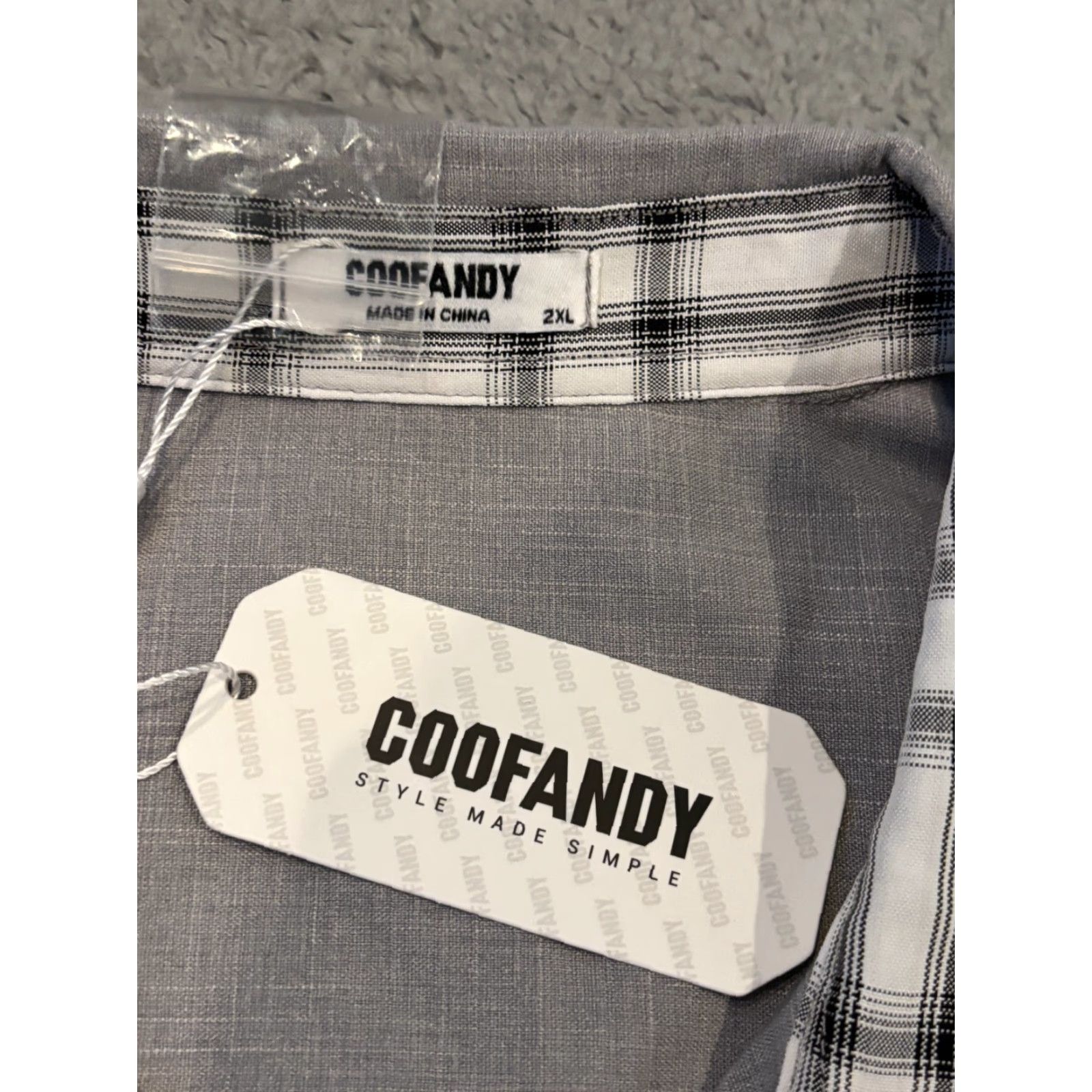 Vintage Coofandy Shirt Mens 2XL XXL Gray Short Sleeve Button Up Casual Relaxed Size US XXL / EU 58 / 5 - 2 Thumbnail