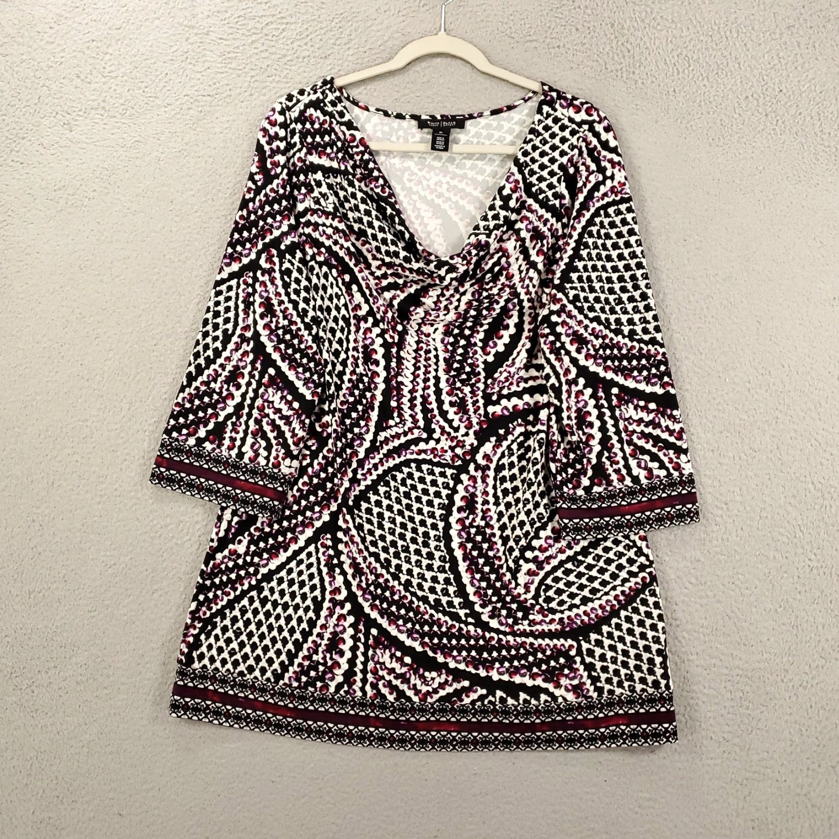 White House Black Market White House Black Market Blouse Womens XL Geometric V Neck 3/4 Sleeve Multicolor Tunic Casual Mens? wom? Size XL / US 12-14 / IT 48-50 - 2 Thumbnail