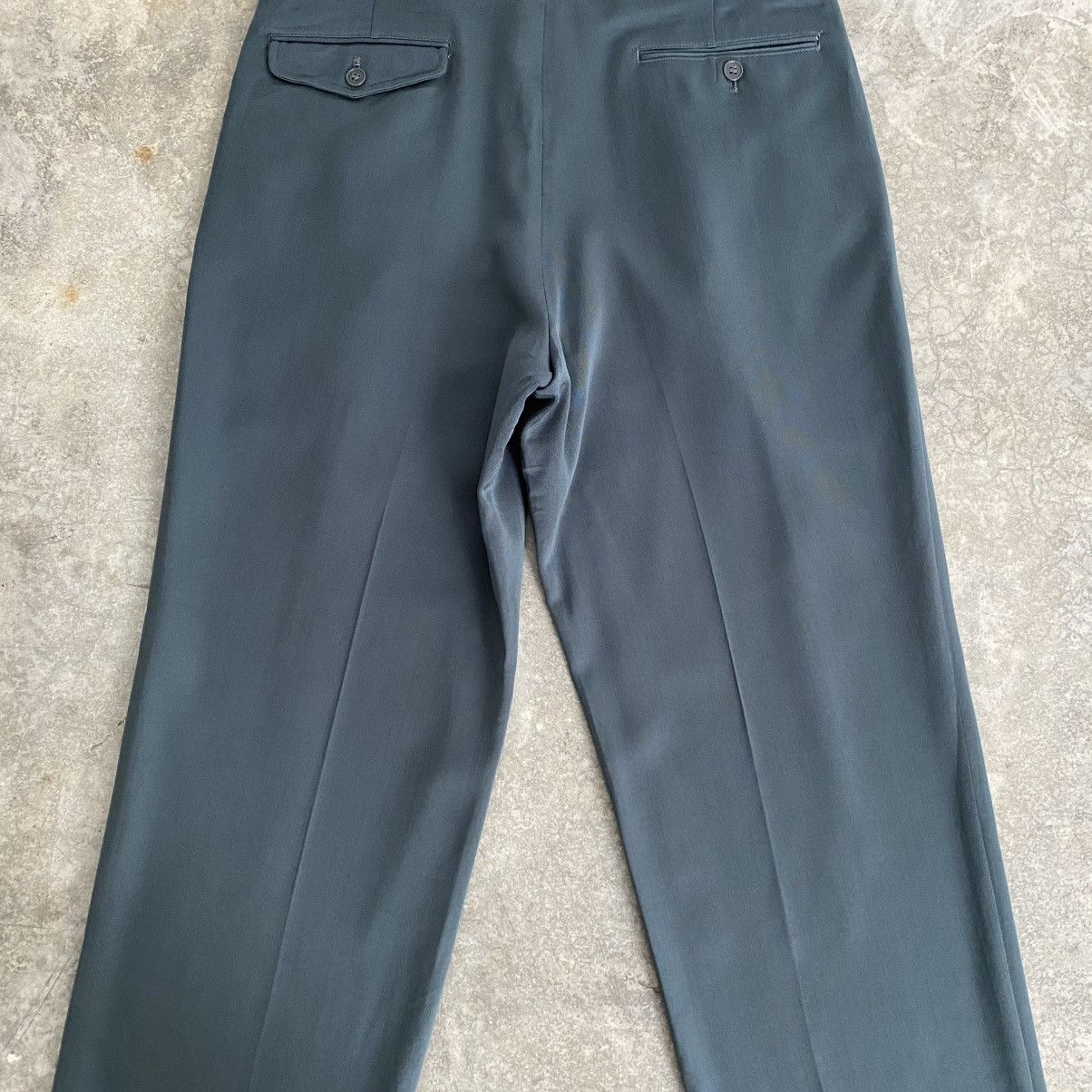 Christian Dior Monsieur 90’s CD Wool Gabardine Pleated Wide Trouser Pants Size US 33 - 13 Thumbnail