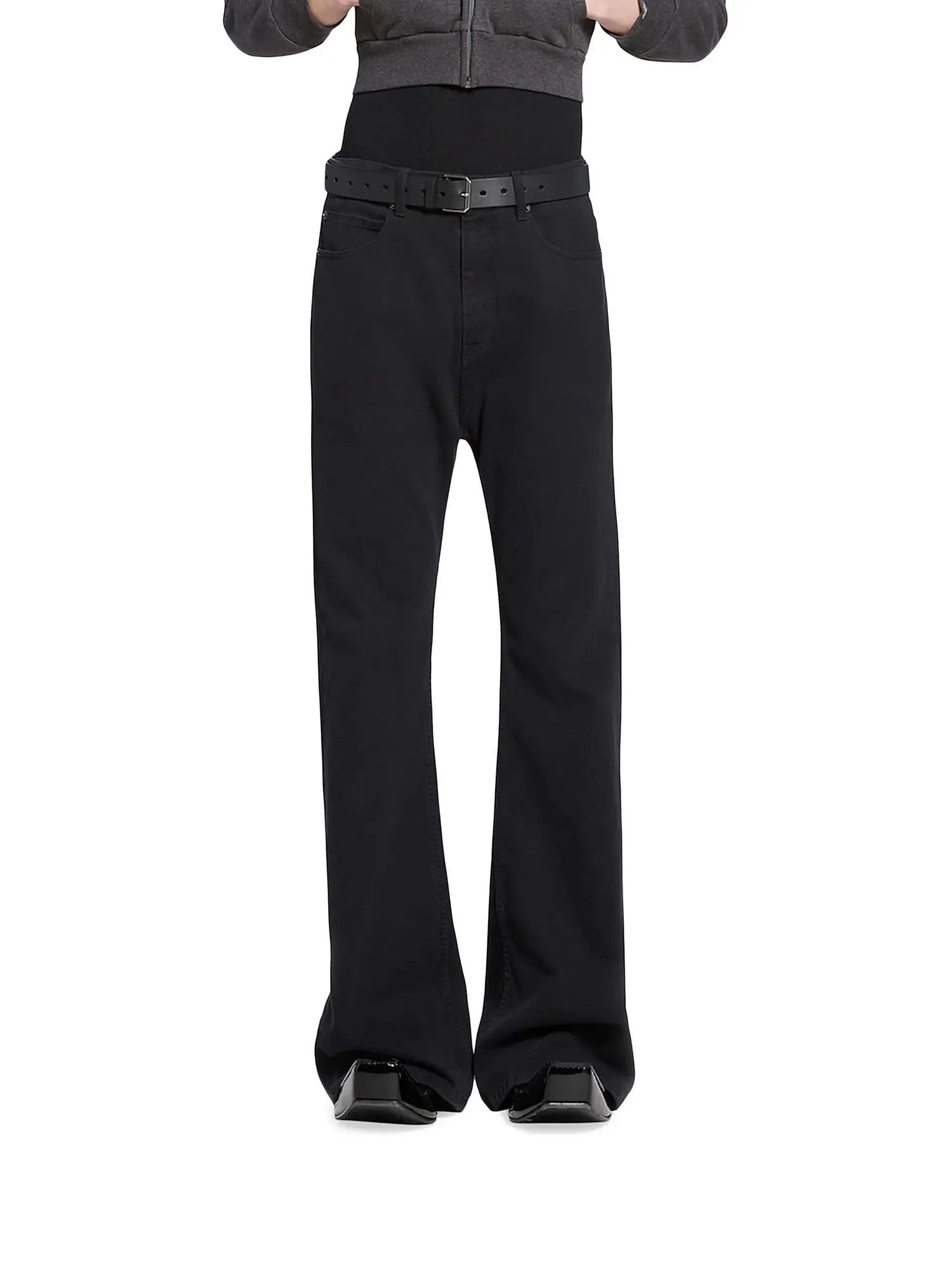 Balenciaga o1bcso1str1225 Flared Pants in Dark Grey Size US 31 - 3 Thumbnail