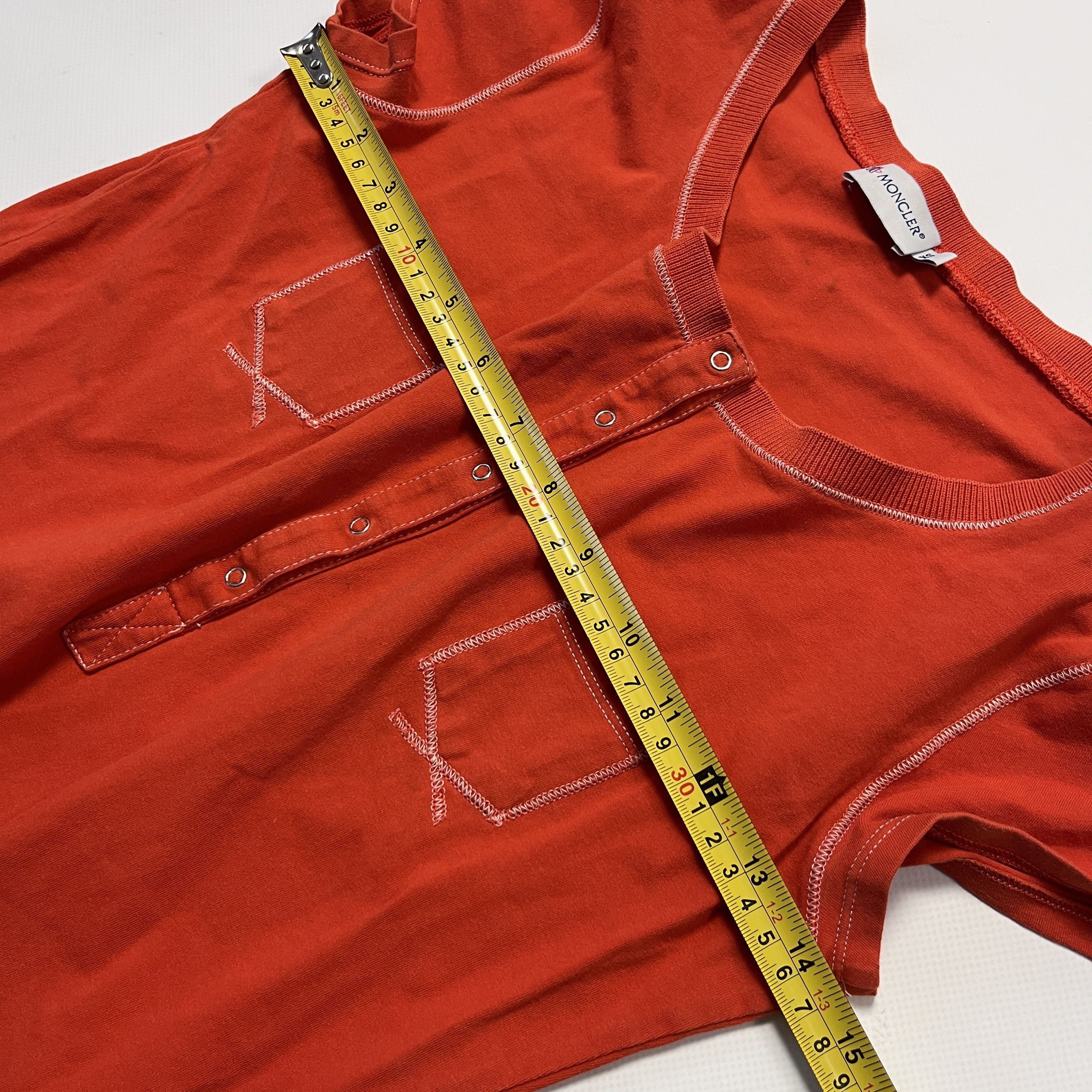 Moncler Moncler Patch Logo Orange Y2K Slim Top Blouse Shirt XS-S Size XS / US 0-2 / IT 36-38 - 16 Thumbnail