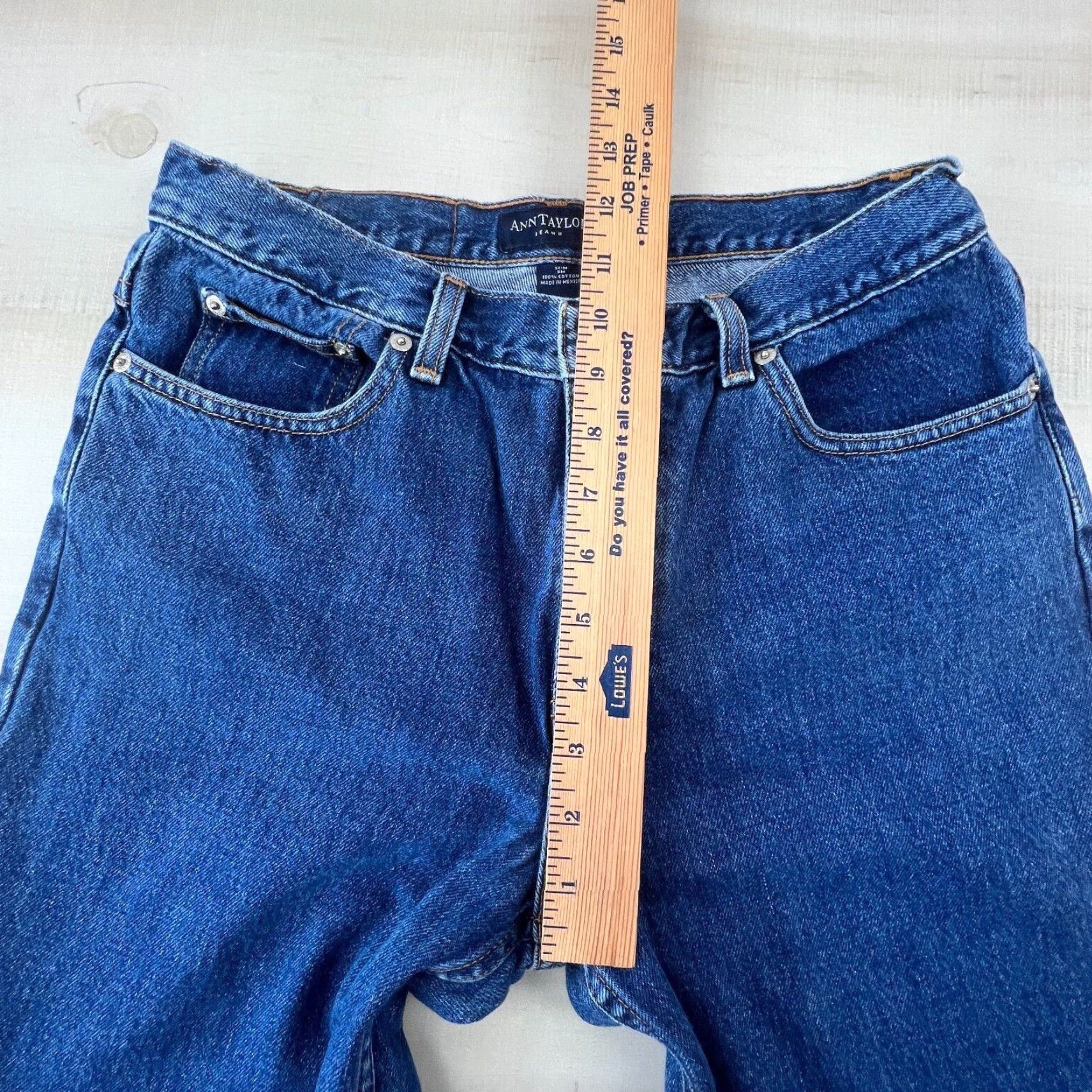 Ann Taylor Ann Taylor Womens Jeans Size 8 Slim Tapered Medium Wash Blue Cotton Mid Rise Size 30" / US 8 / IT 44 - 5 Thumbnail