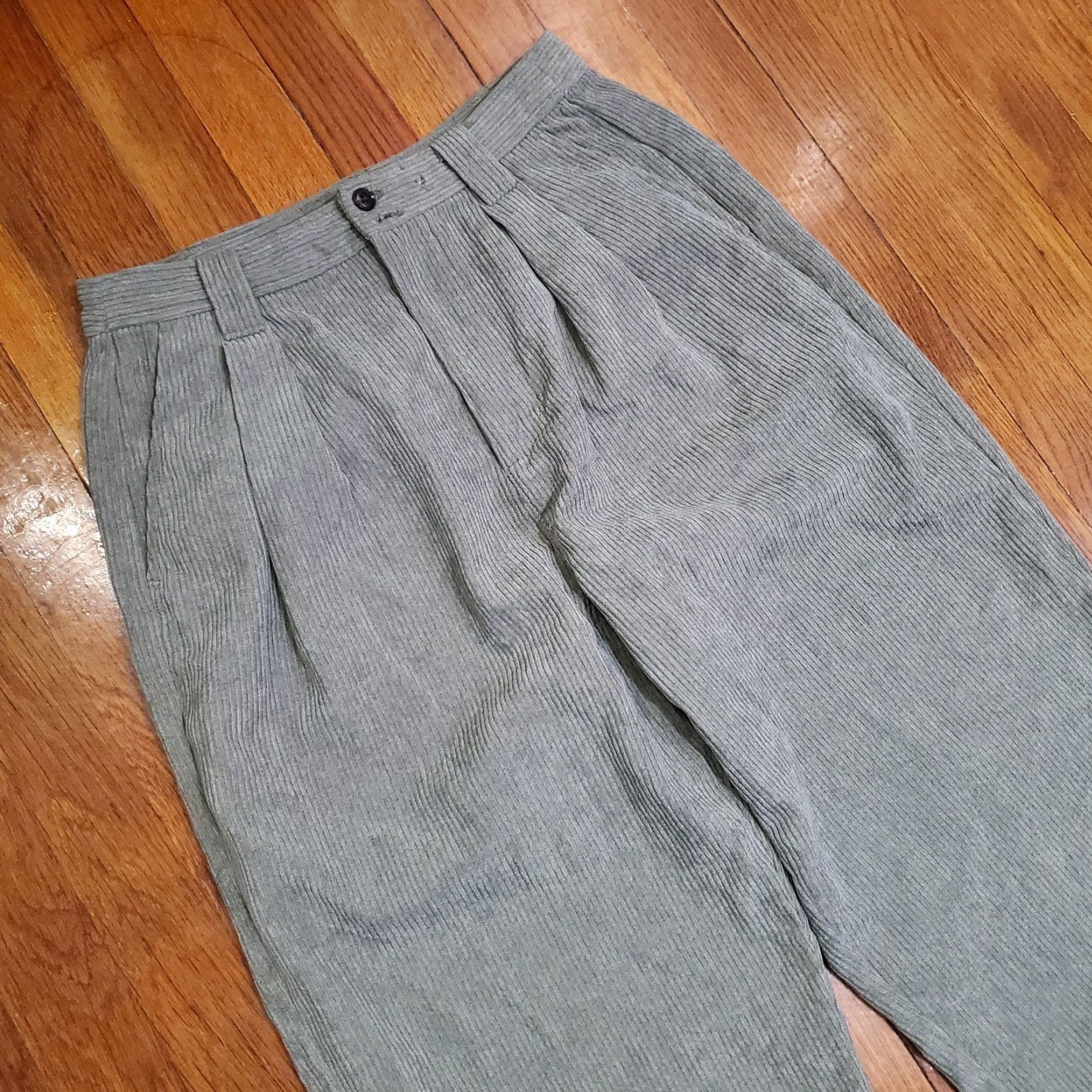 Madewell Madewell Pants Womens 4 Green Corduroy Pleated High Waist Tapered Dress Trousers Size 27" / US 4 / IT 40 - 6 Thumbnail